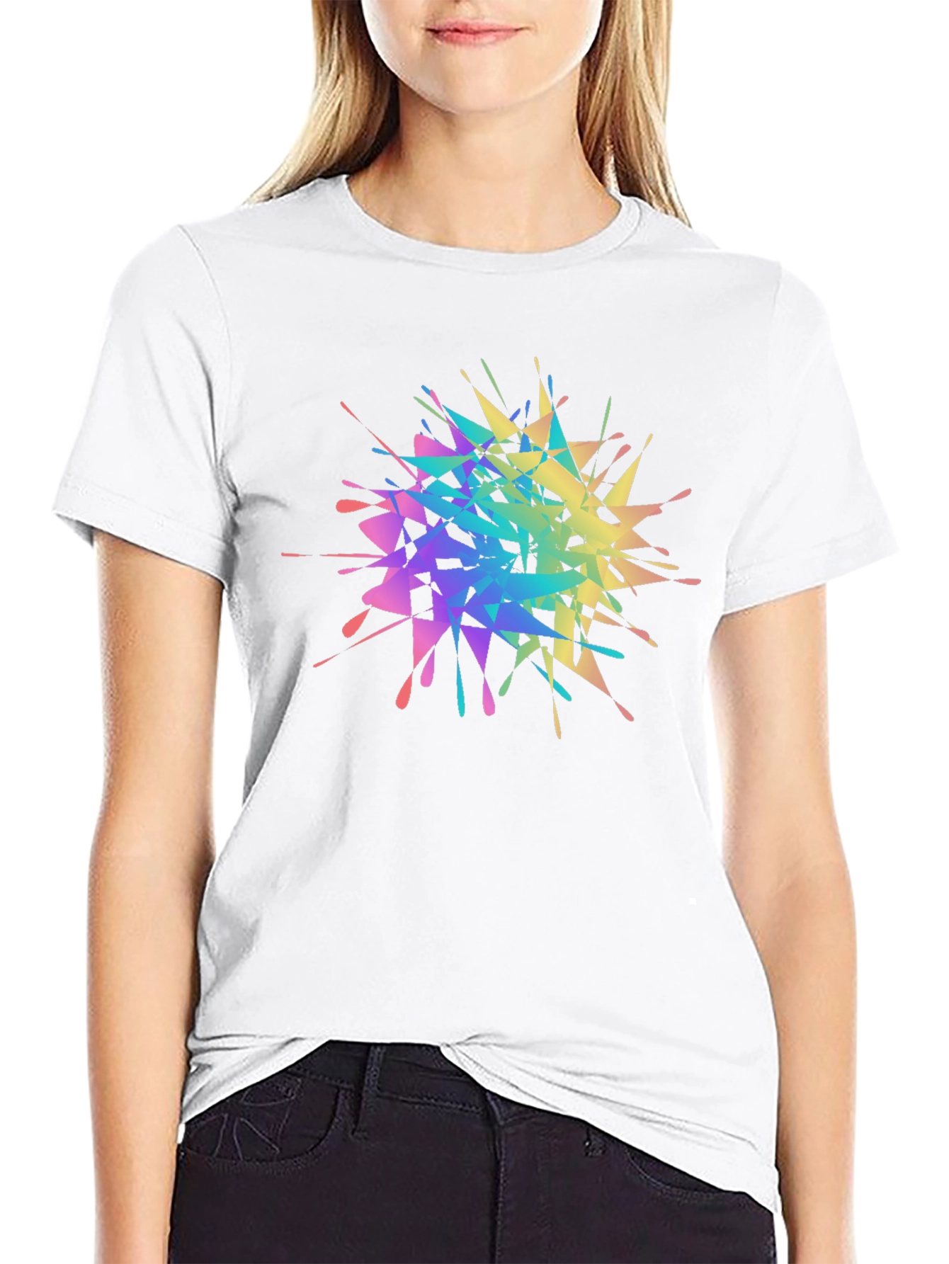 Rainbow Splatter Graphic Tee - Unique Design