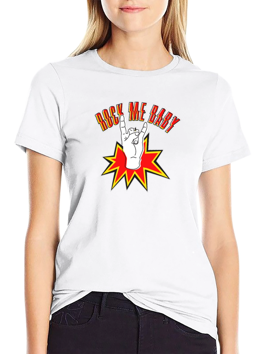 Rock Me Baby Graphic T-Shirt - Black Cotton Tee