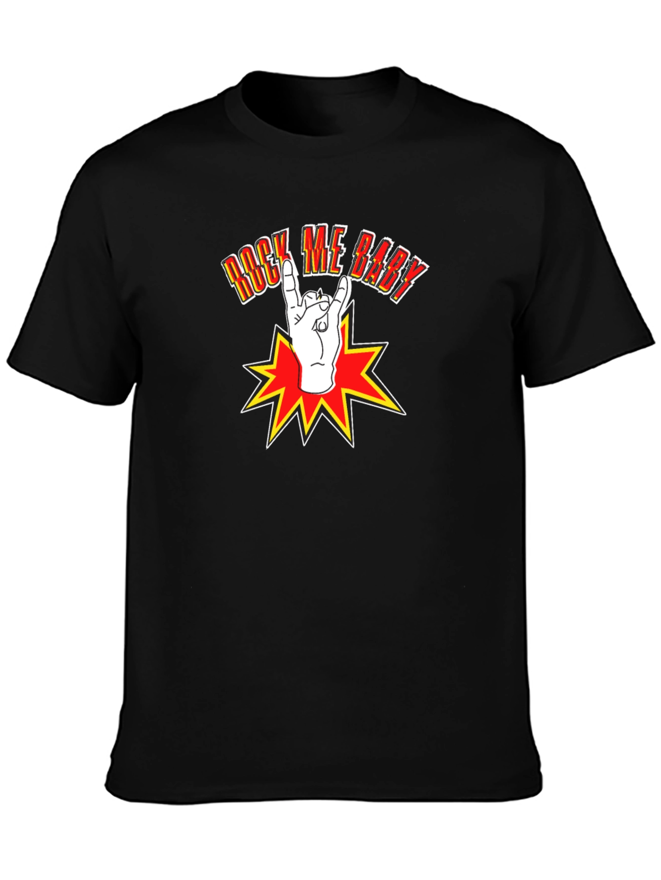 Rock Me Baby Graphic T-Shirt - Black Cotton Tee