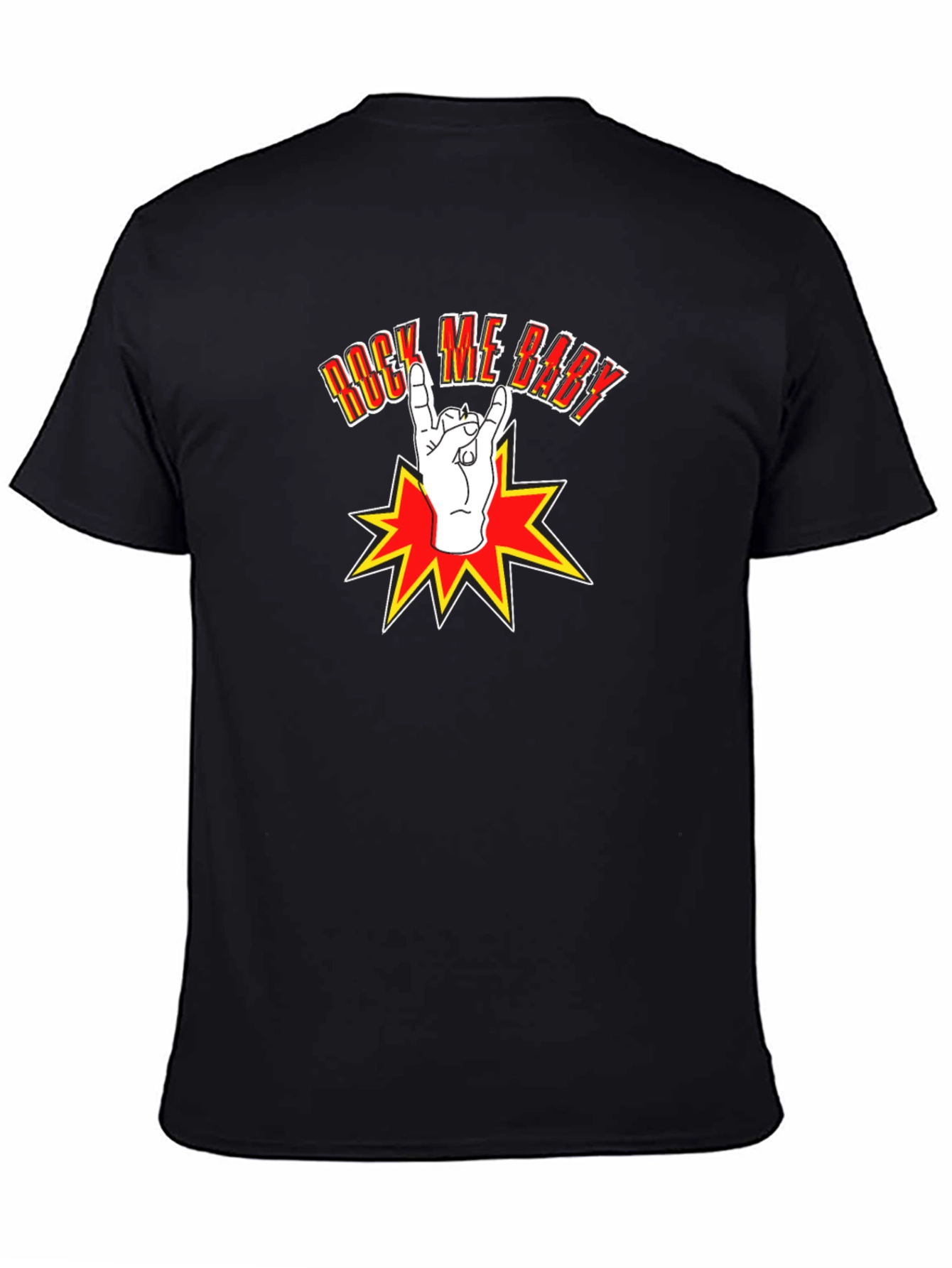 Rock Me Baby Graphic T-Shirt - Black Cotton Tee
