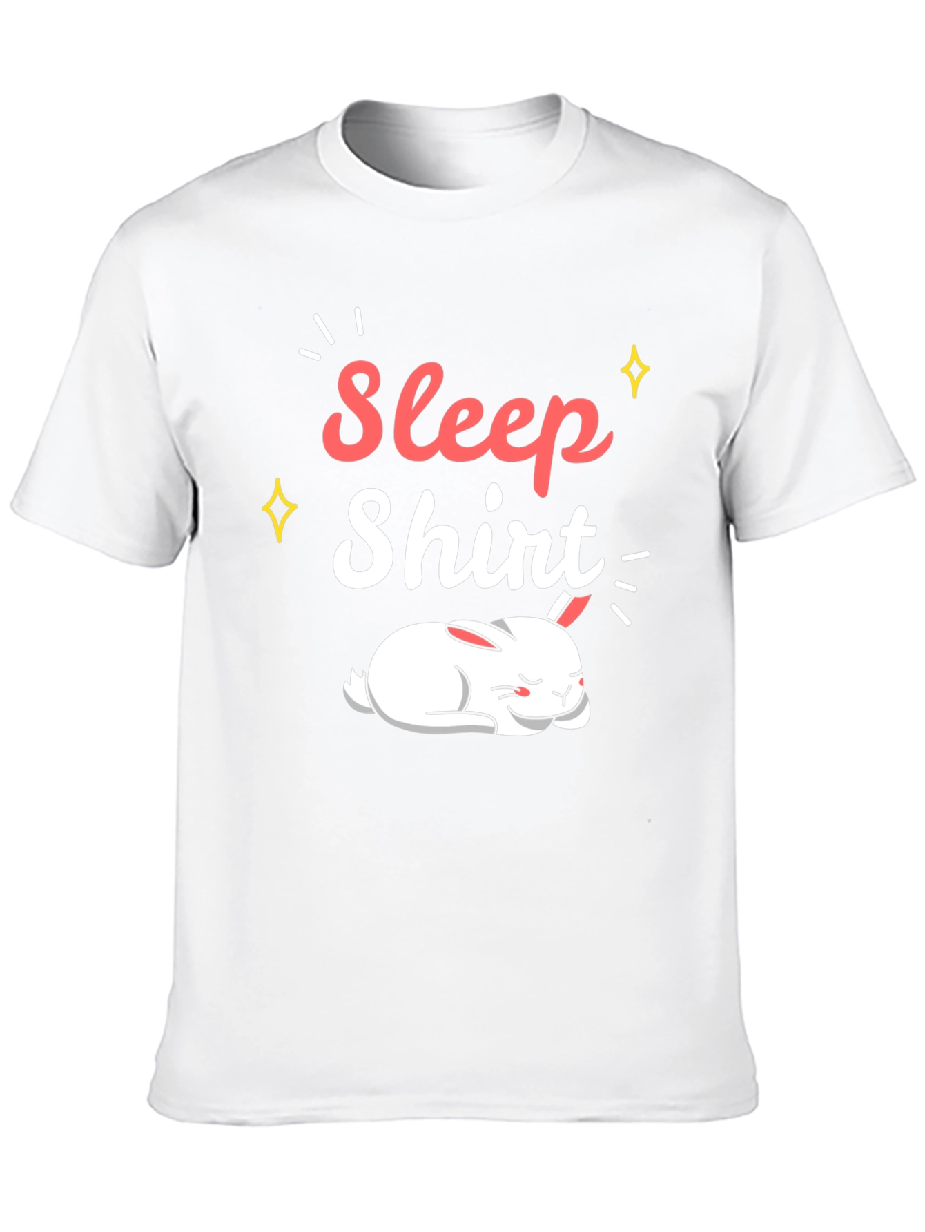 Sleep Shirt Black Cotton Tee with Sleeping Bunny