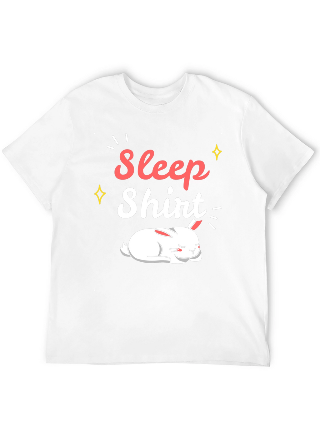 Sleep Shirt Black Cotton Tee with Sleeping Bunny