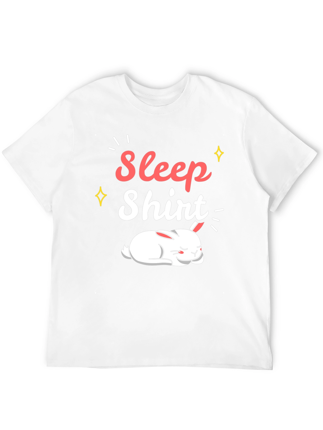 Sleep Shirt Black Cotton Tee with Sleeping Bunny