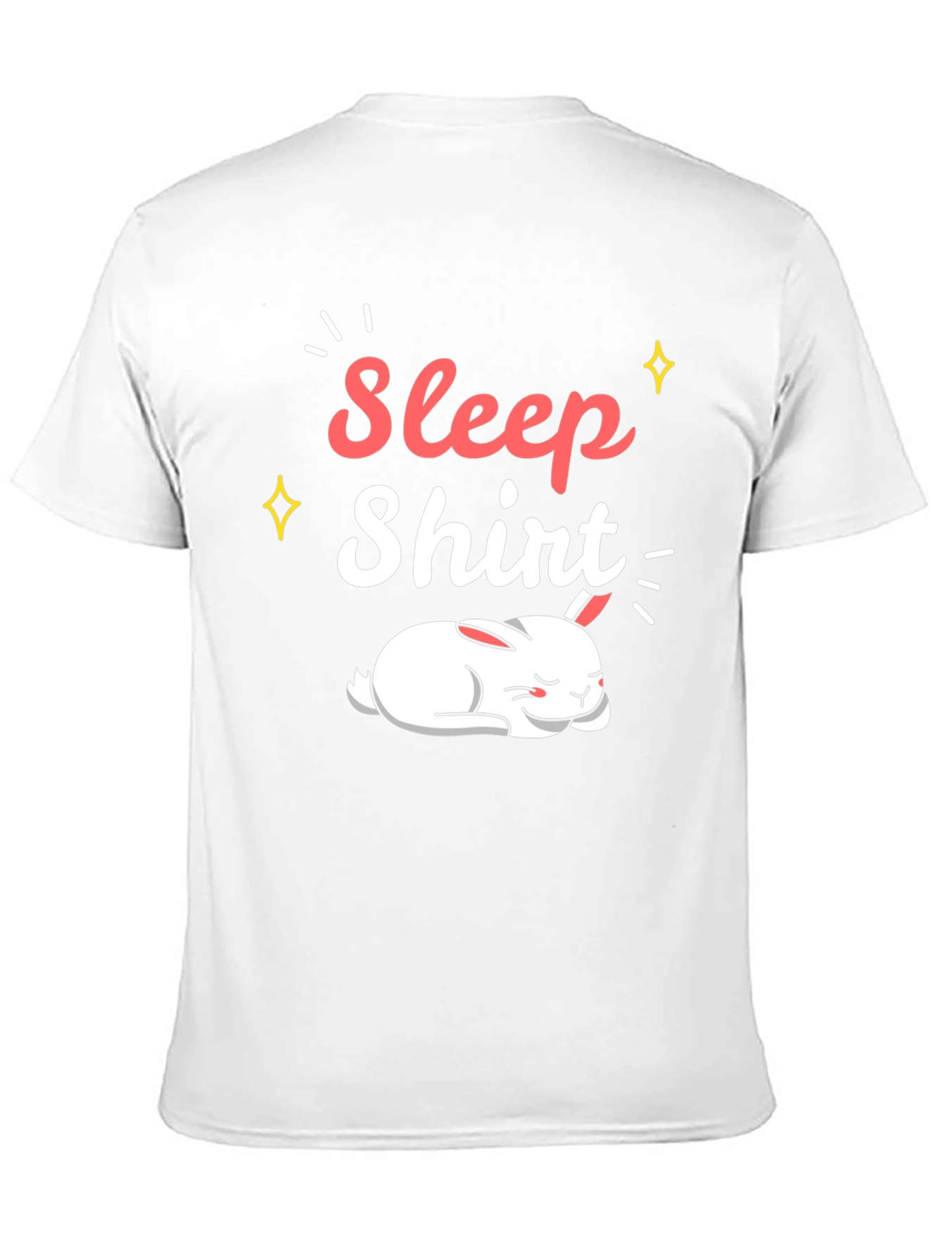 Sleep Shirt Black Cotton Tee with Sleeping Bunny