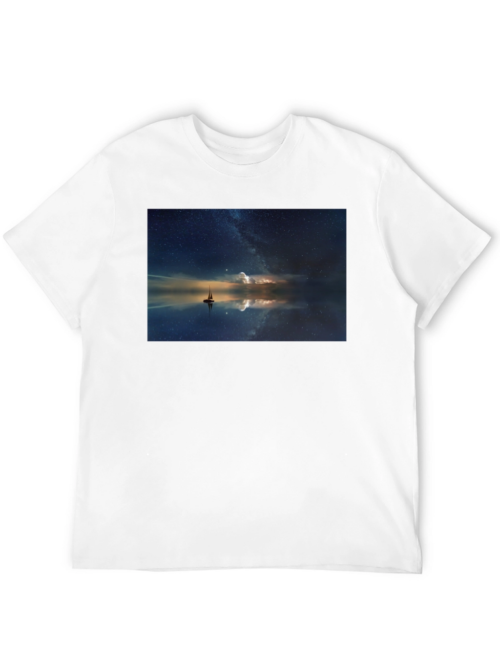 Night Sky Boat Graphic Tee - Unisex