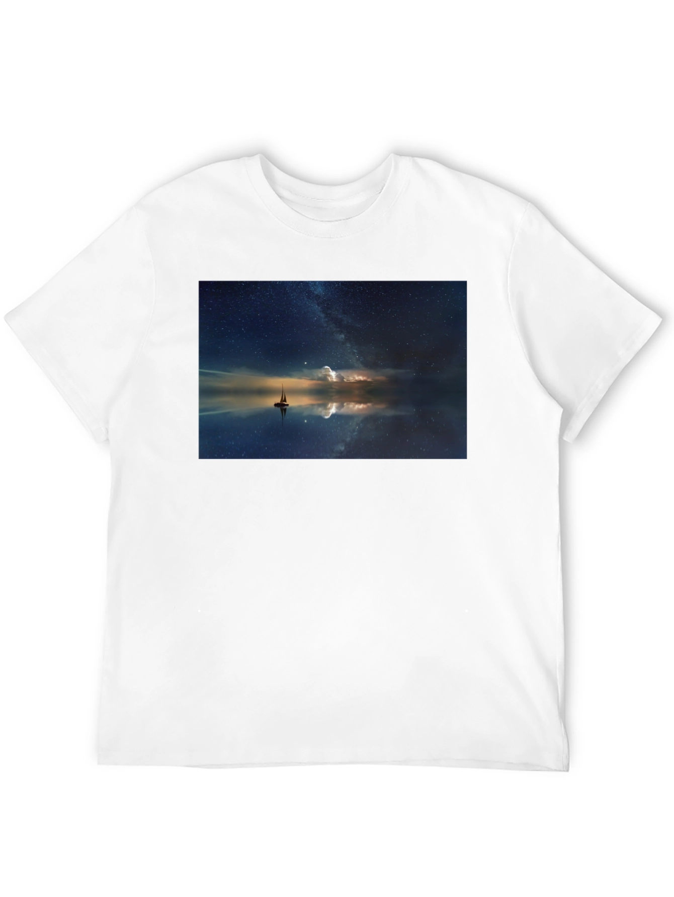 Night Sky Boat Graphic Tee - Unisex