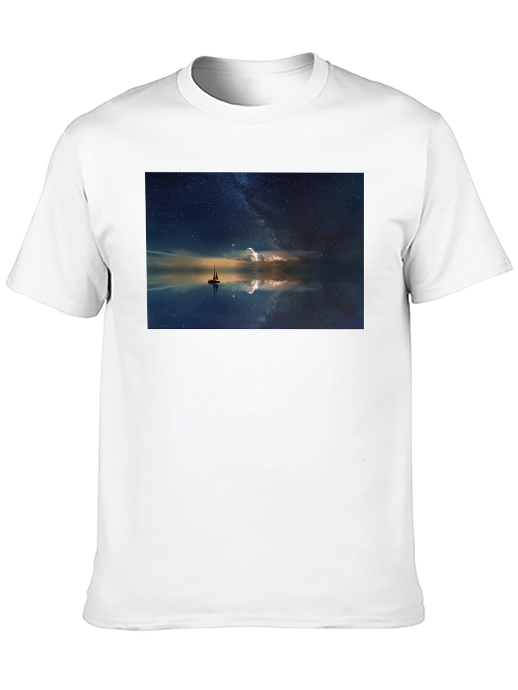 Night Sky Boat Graphic Tee - Unisex