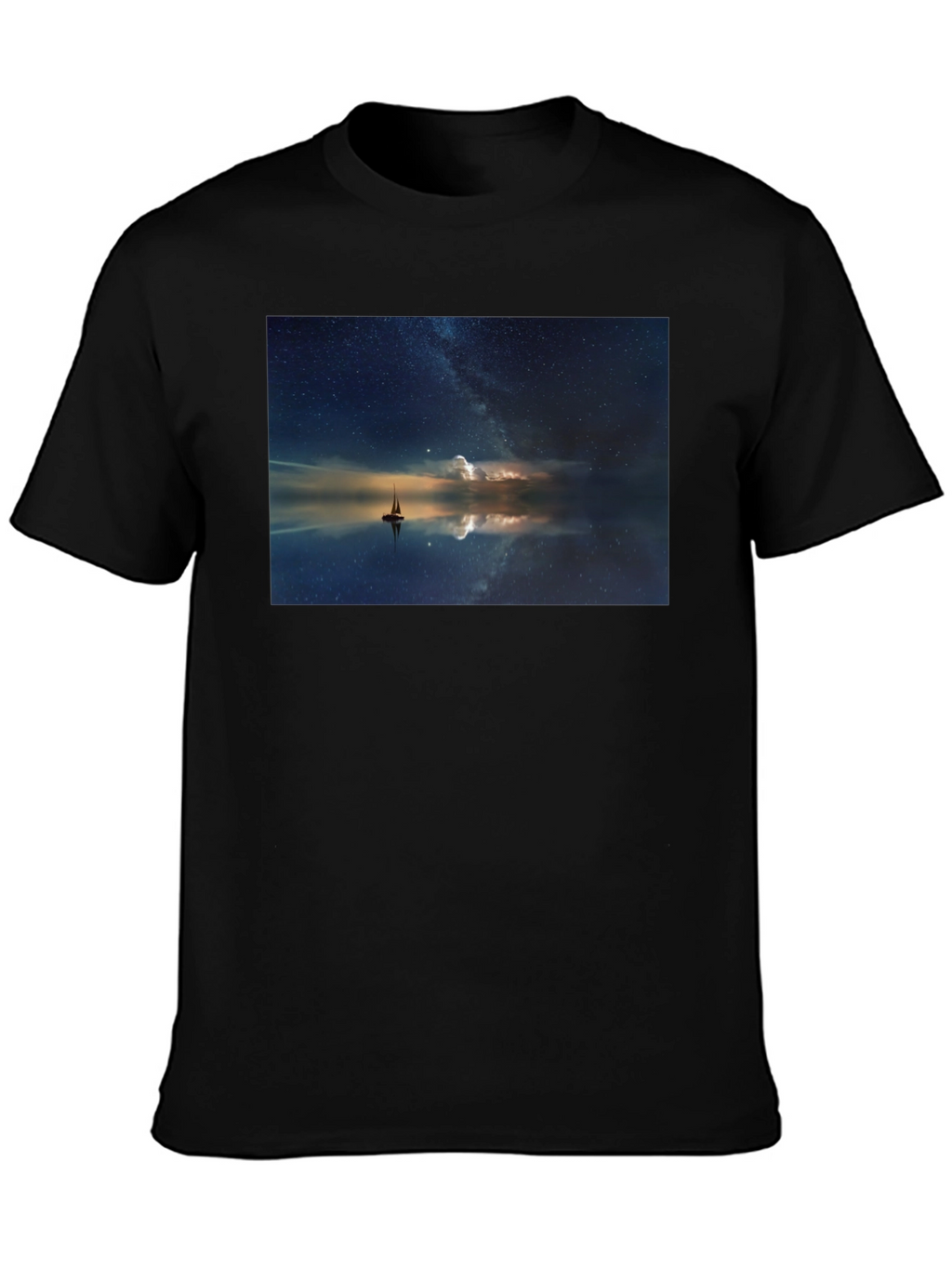 Night Sky Boat Graphic Tee - Unisex