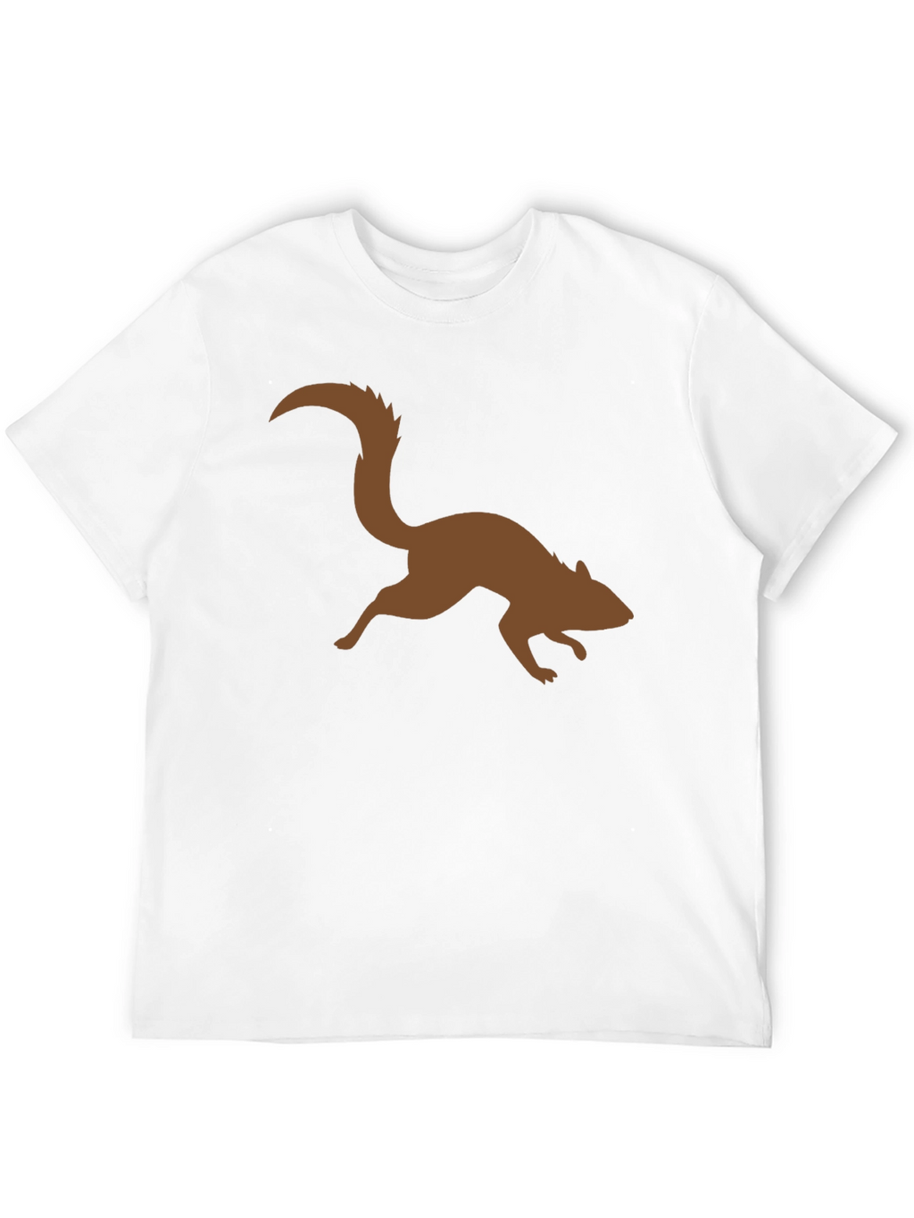 Brown Squirrel Graphic Black T-Shirt