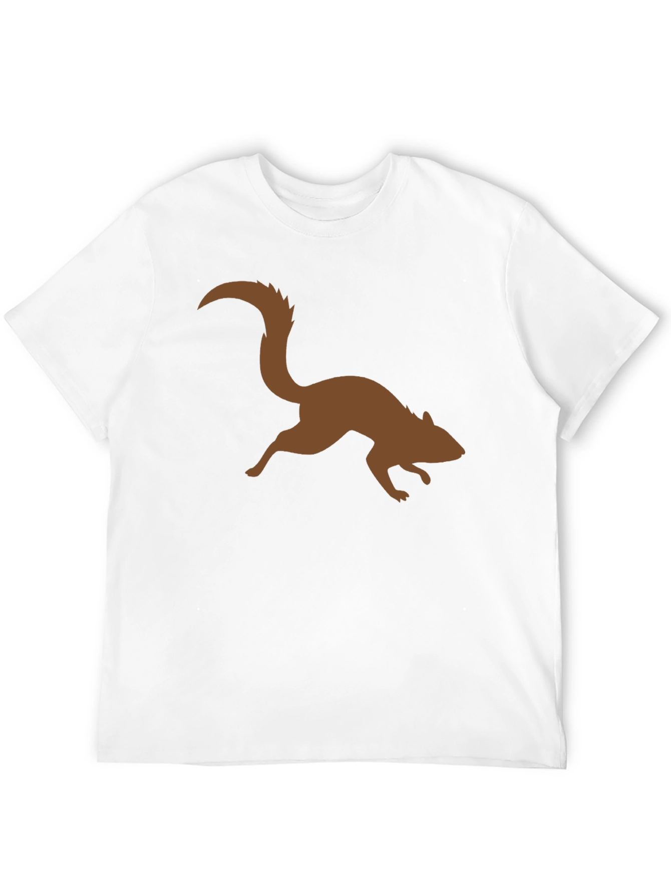 Brown Squirrel Graphic Black T-Shirt