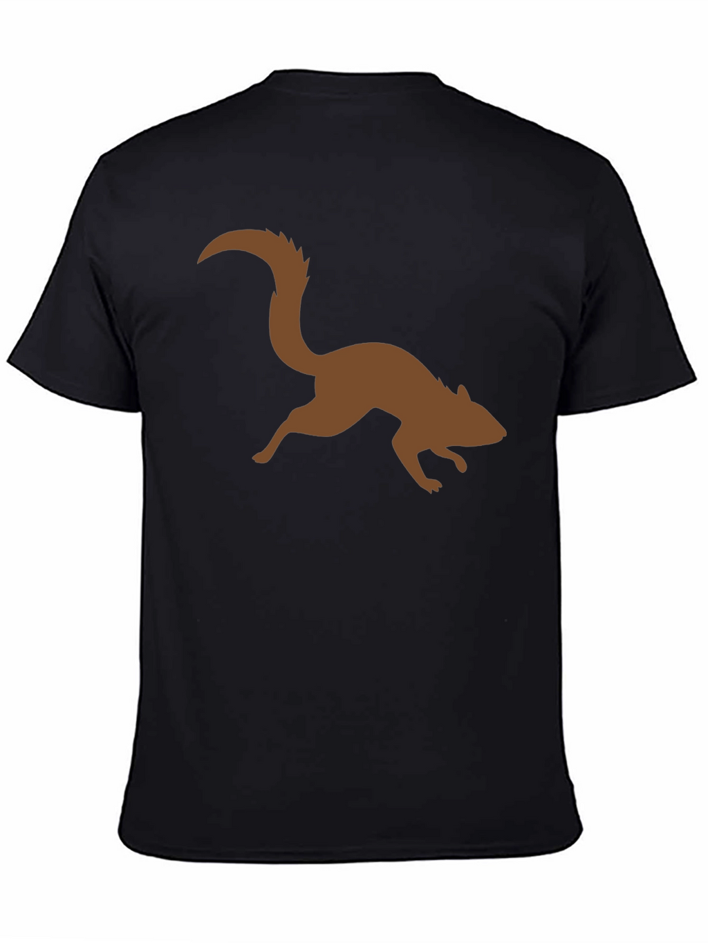 Brown Squirrel Graphic Black T-Shirt