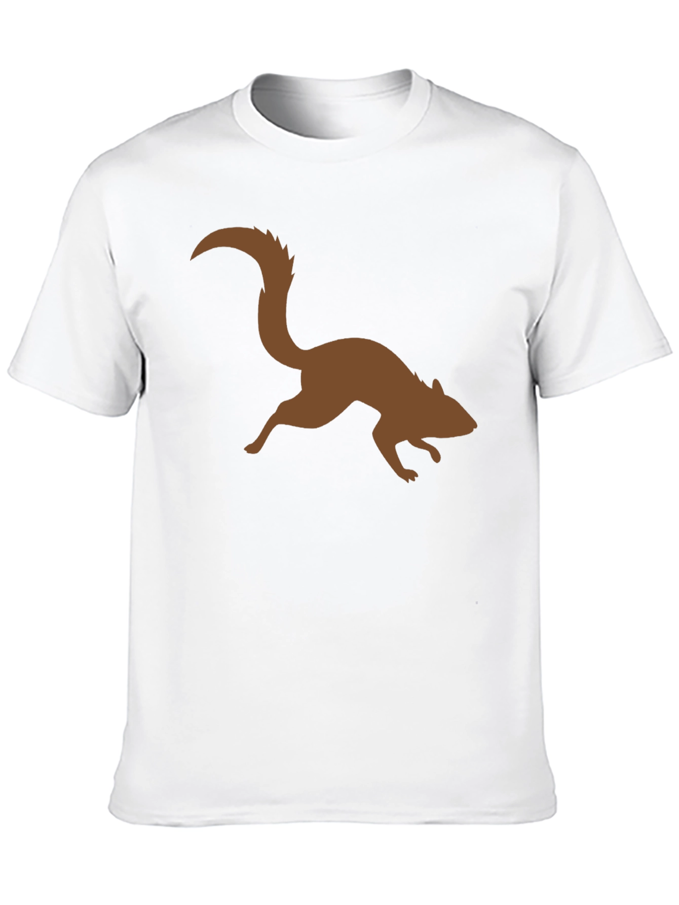 Brown Squirrel Graphic Black T-Shirt