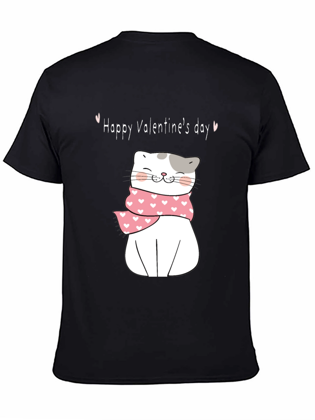 Valentines Day Cat T-Shirt - Cute Kitten with Scarf