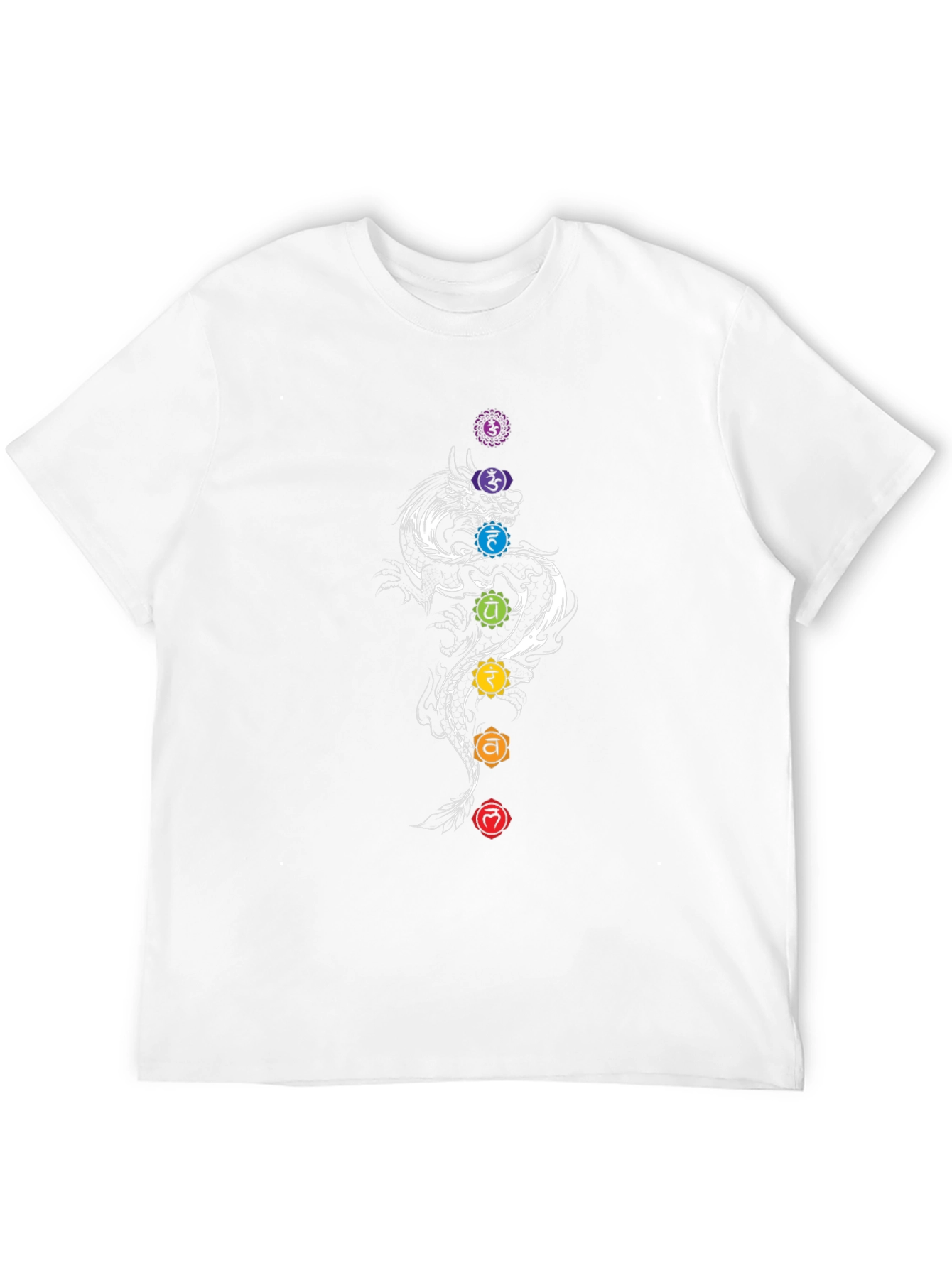 Chakra Dragon Graphic Tee - Black Cotton Blend