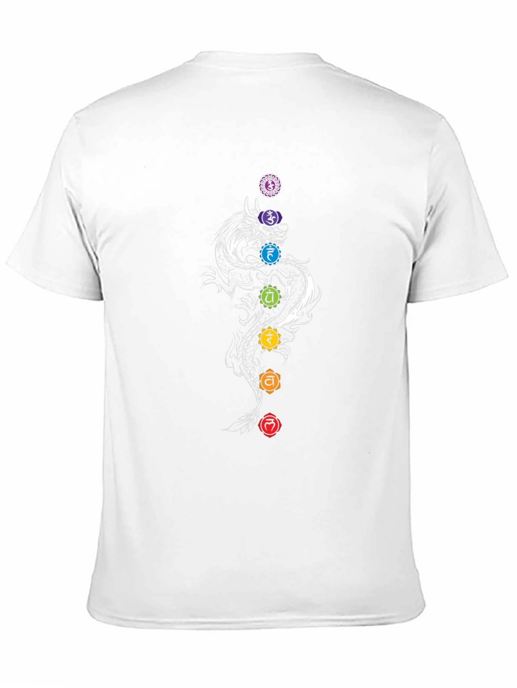 Chakra Dragon Graphic Tee - Black Cotton Blend