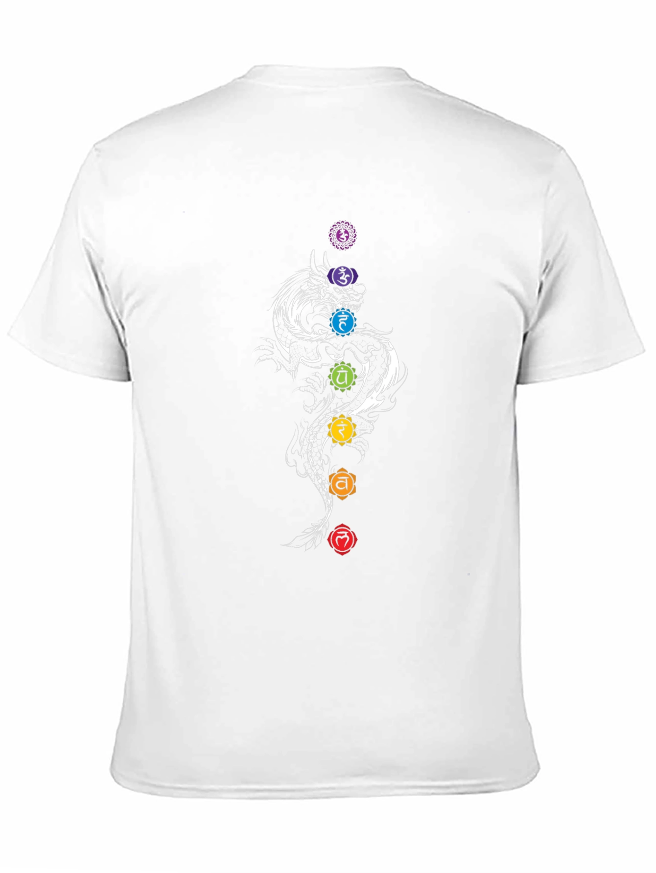 Chakra Dragon Graphic Tee - Black Cotton Blend