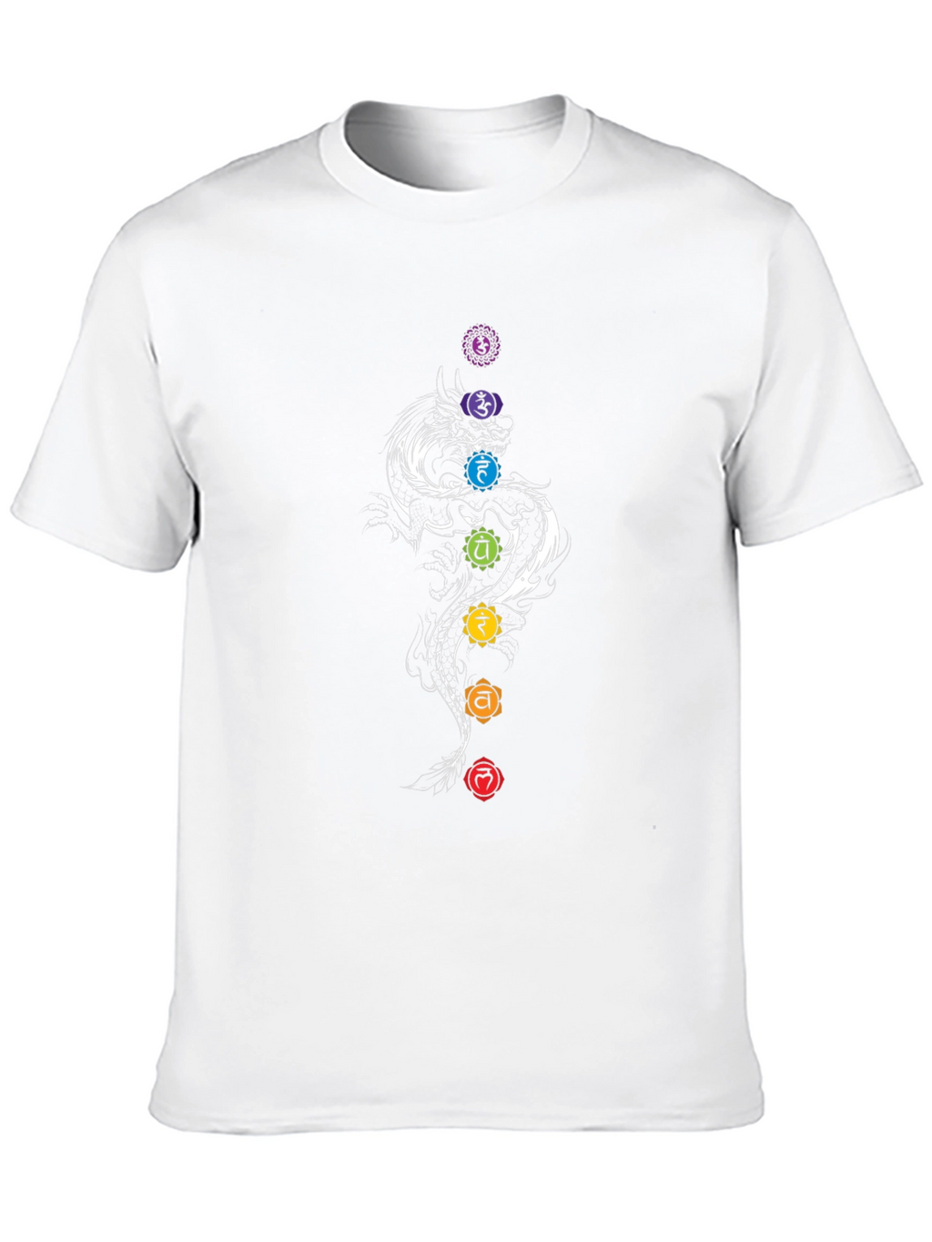 Chakra Dragon Graphic Tee - Black Cotton Blend
