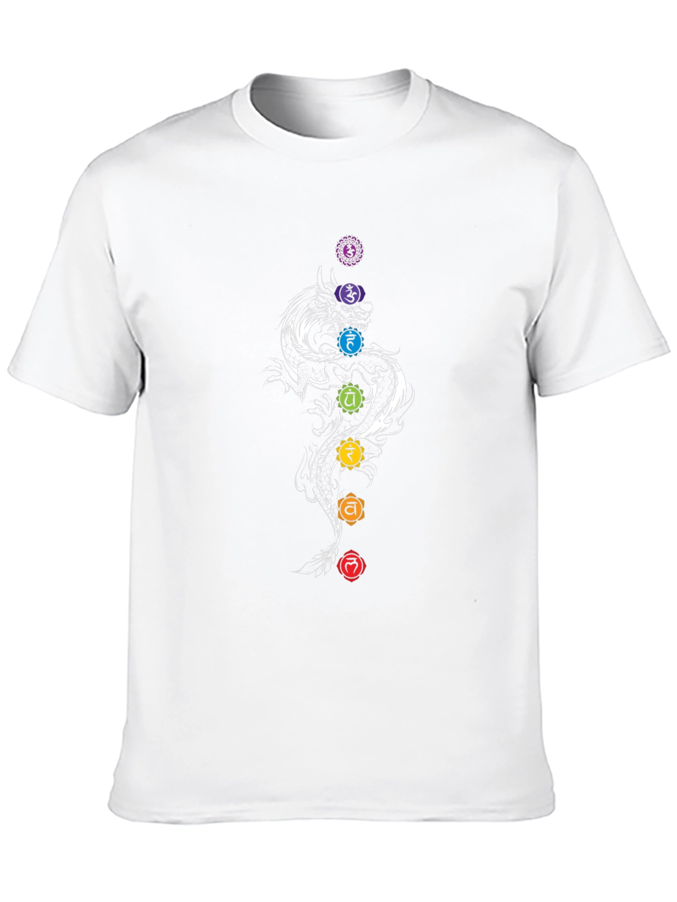 Chakra Dragon Graphic Tee - Black Cotton Blend