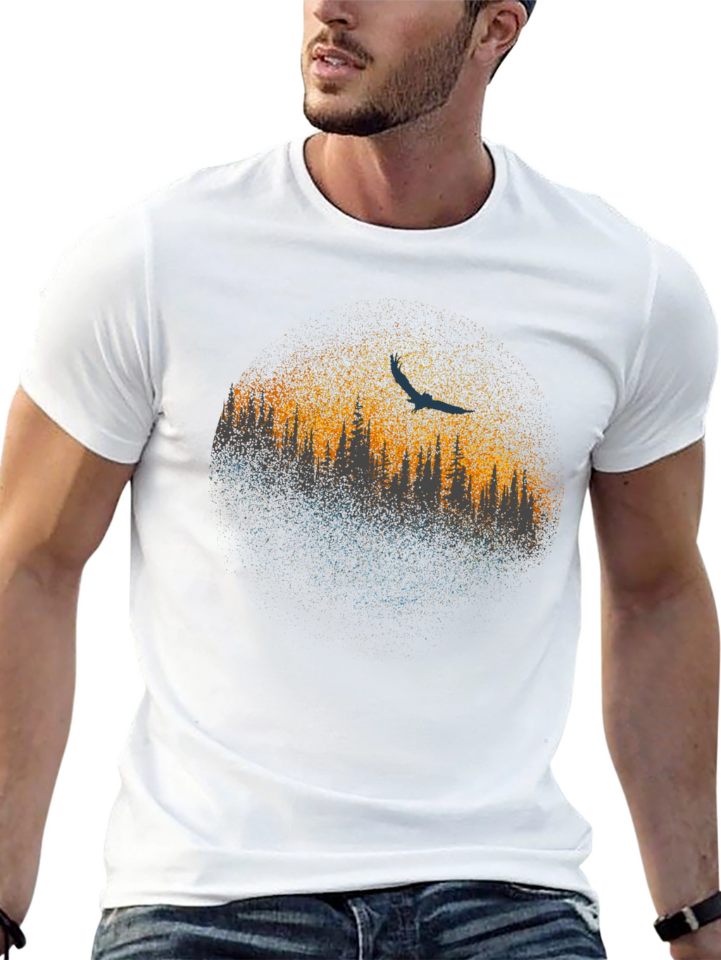 Abstract Tree Line Graphic Tee