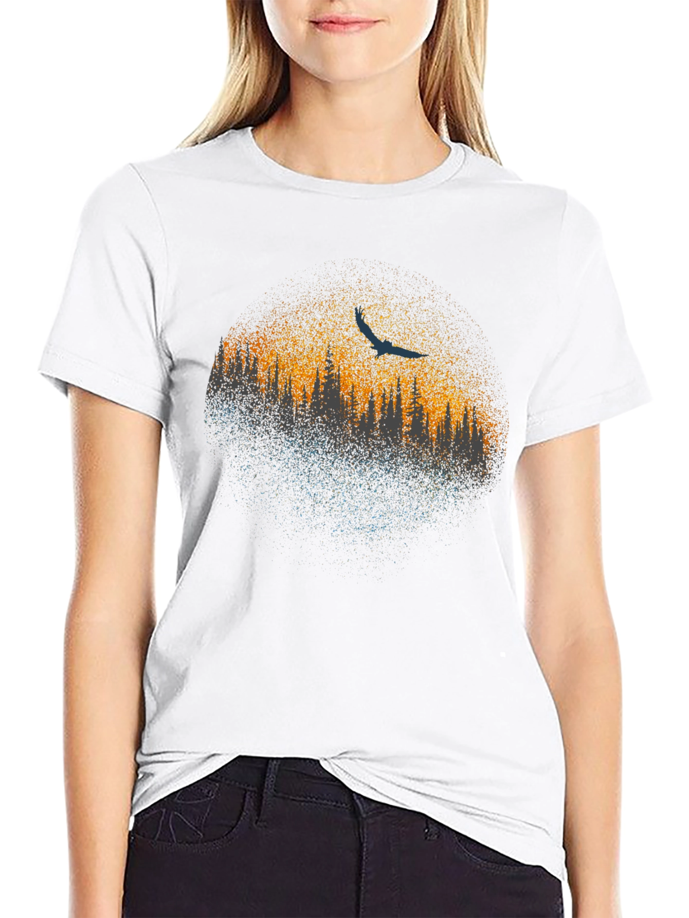 Abstract Tree Line Graphic Tee
