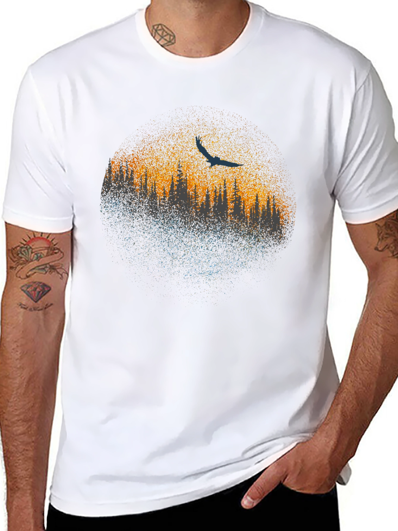 Abstract Tree Line Graphic Tee
