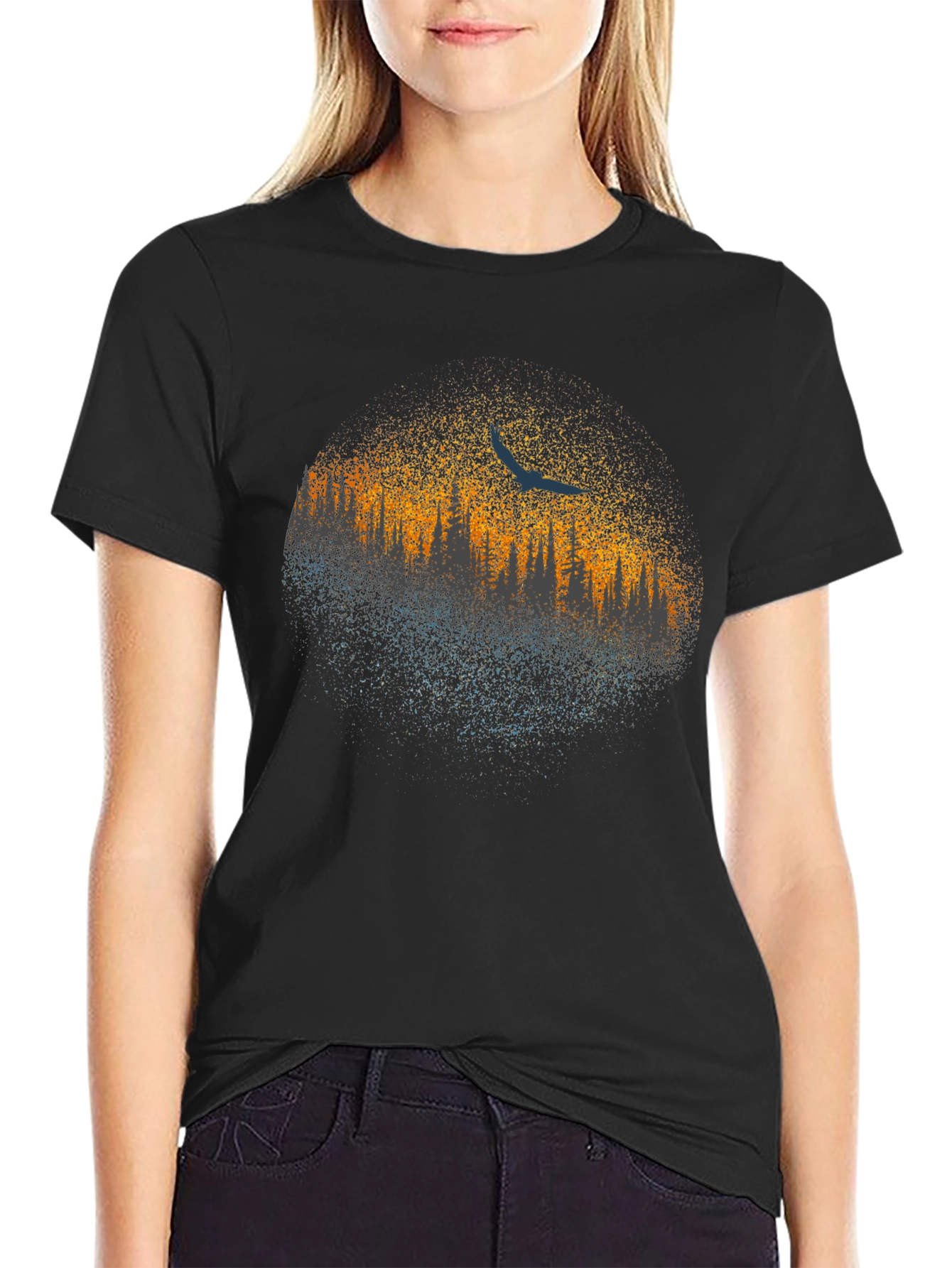 Abstract Tree Line Graphic Tee