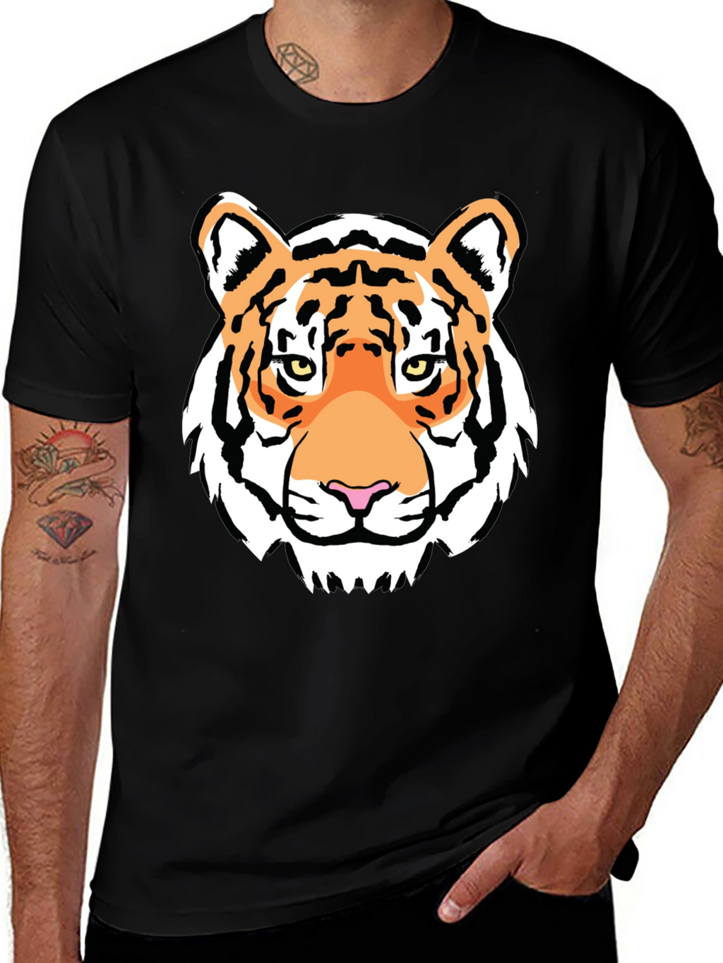 Tiger Graphic Tee - Bold Black T-Shirt