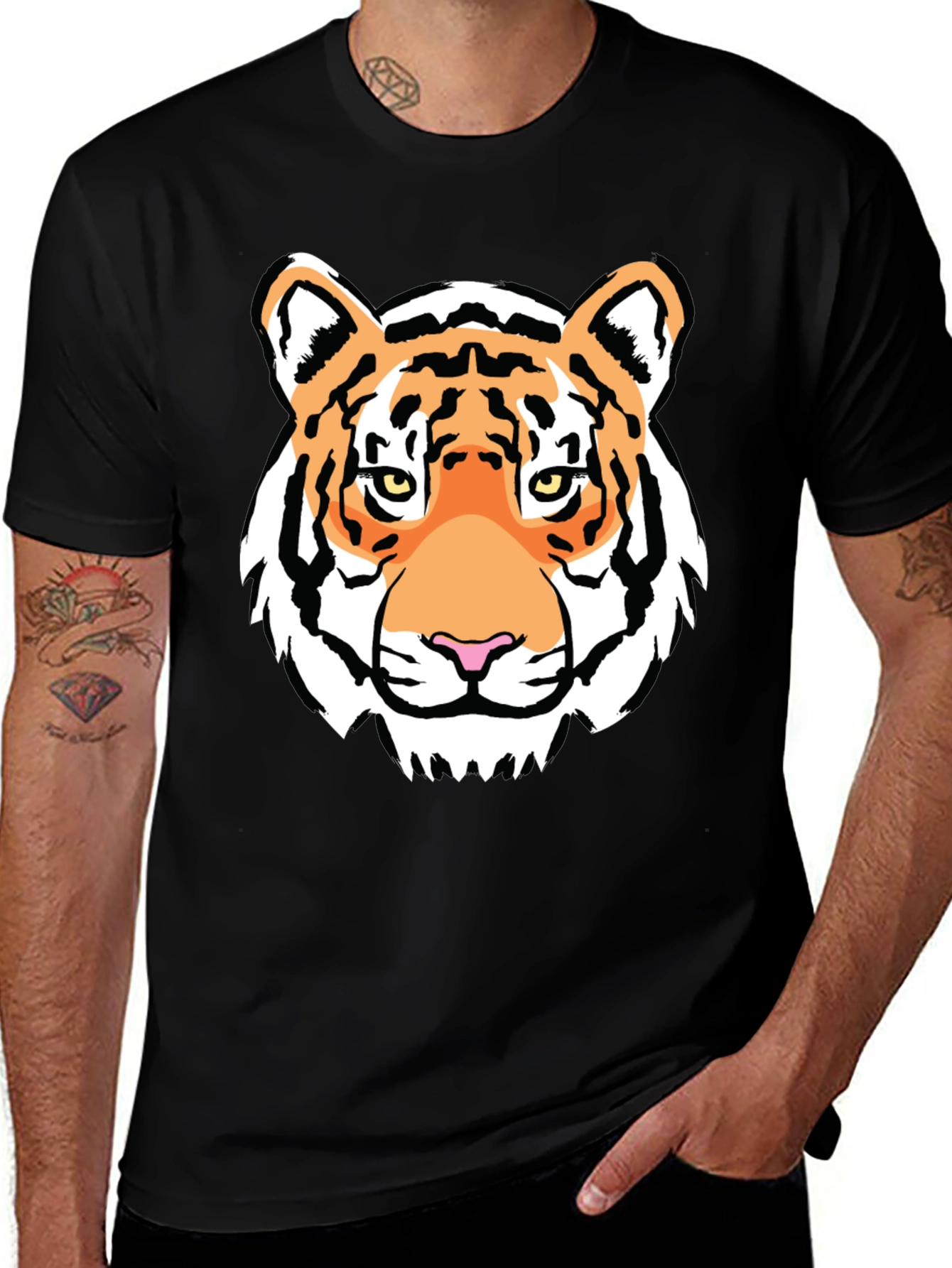 Tiger Graphic Tee - Bold Black T-Shirt