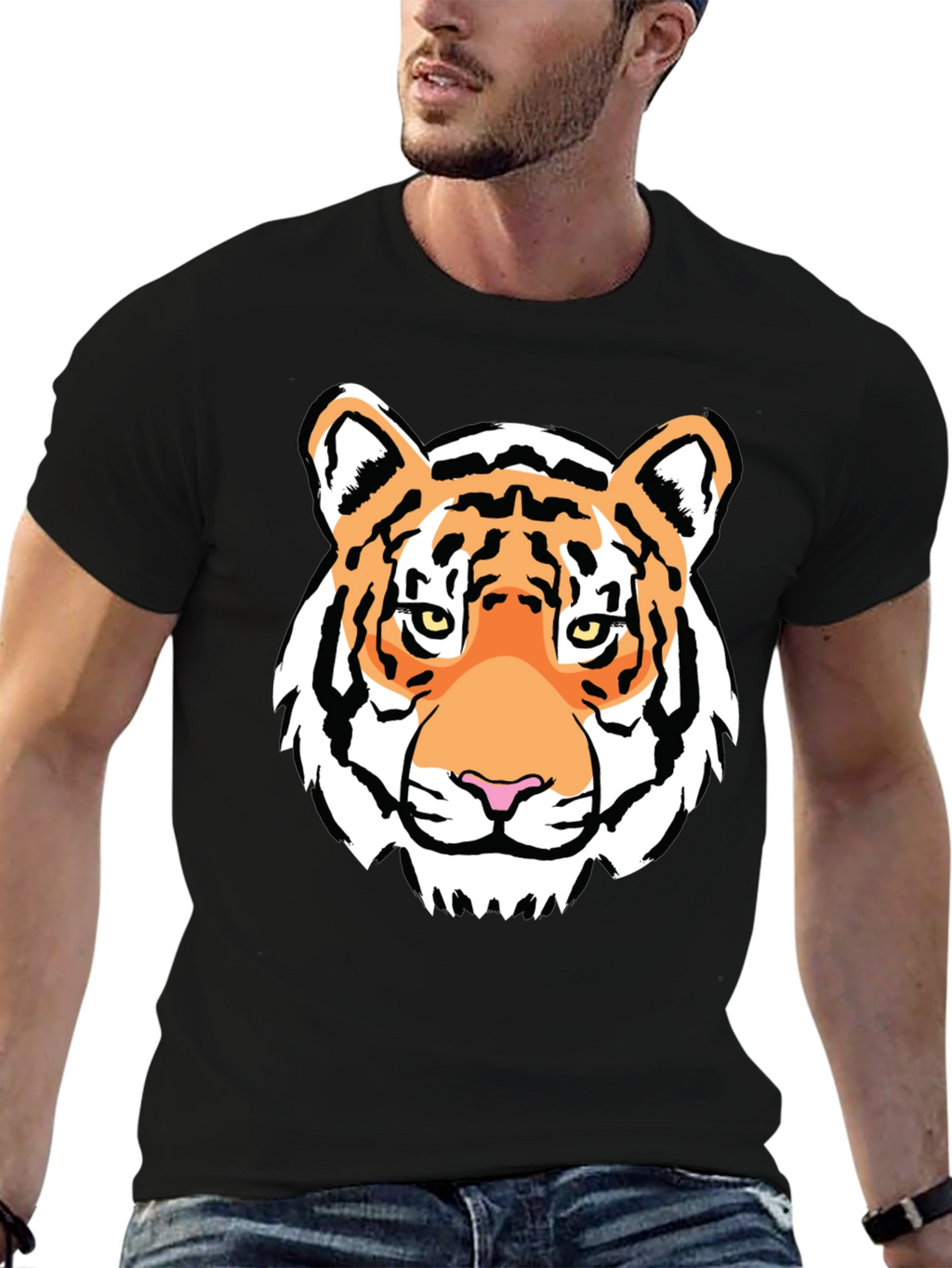Tiger Graphic Tee - Bold Black T-Shirt