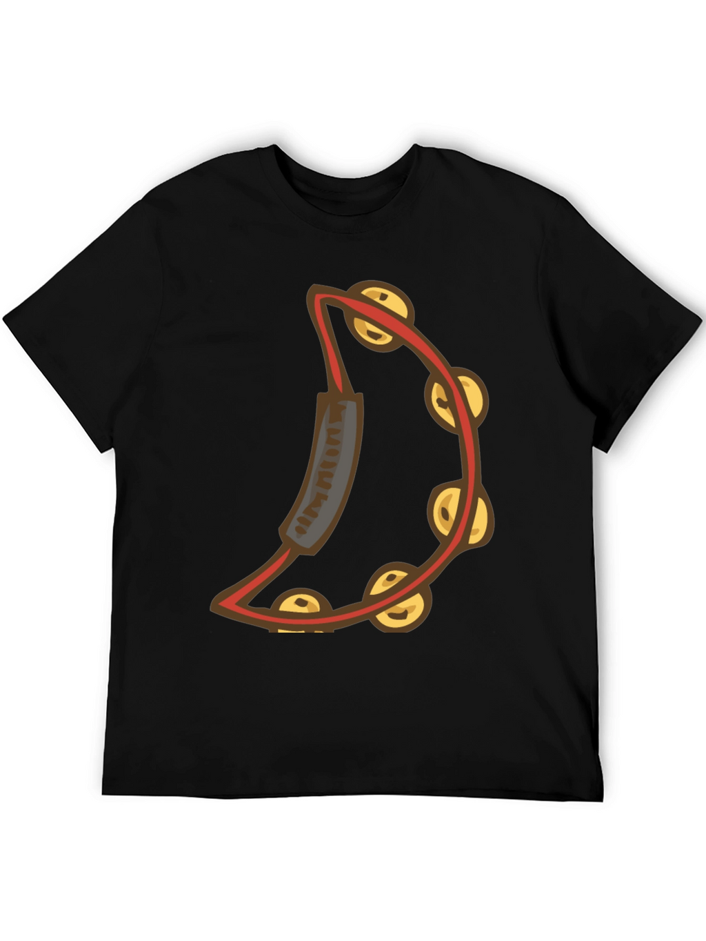 Cool Tambourine Graphic Tee - Black Cotton T-Shirt