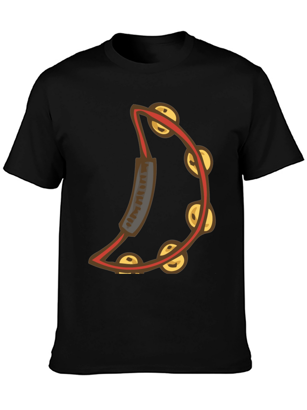 Cool Tambourine Graphic Tee - Black Cotton T-Shirt