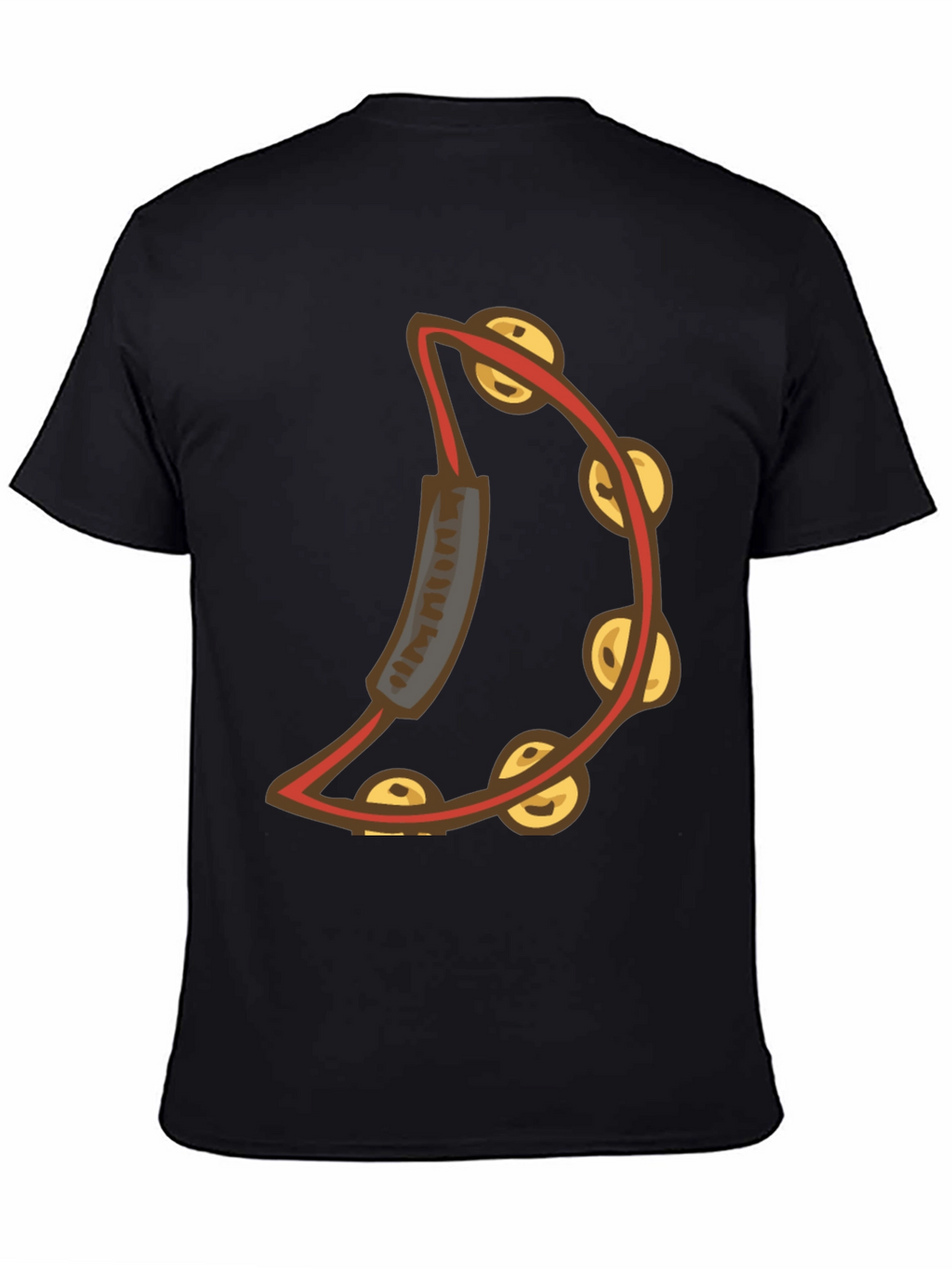 Cool Tambourine Graphic Tee - Black Cotton T-Shirt