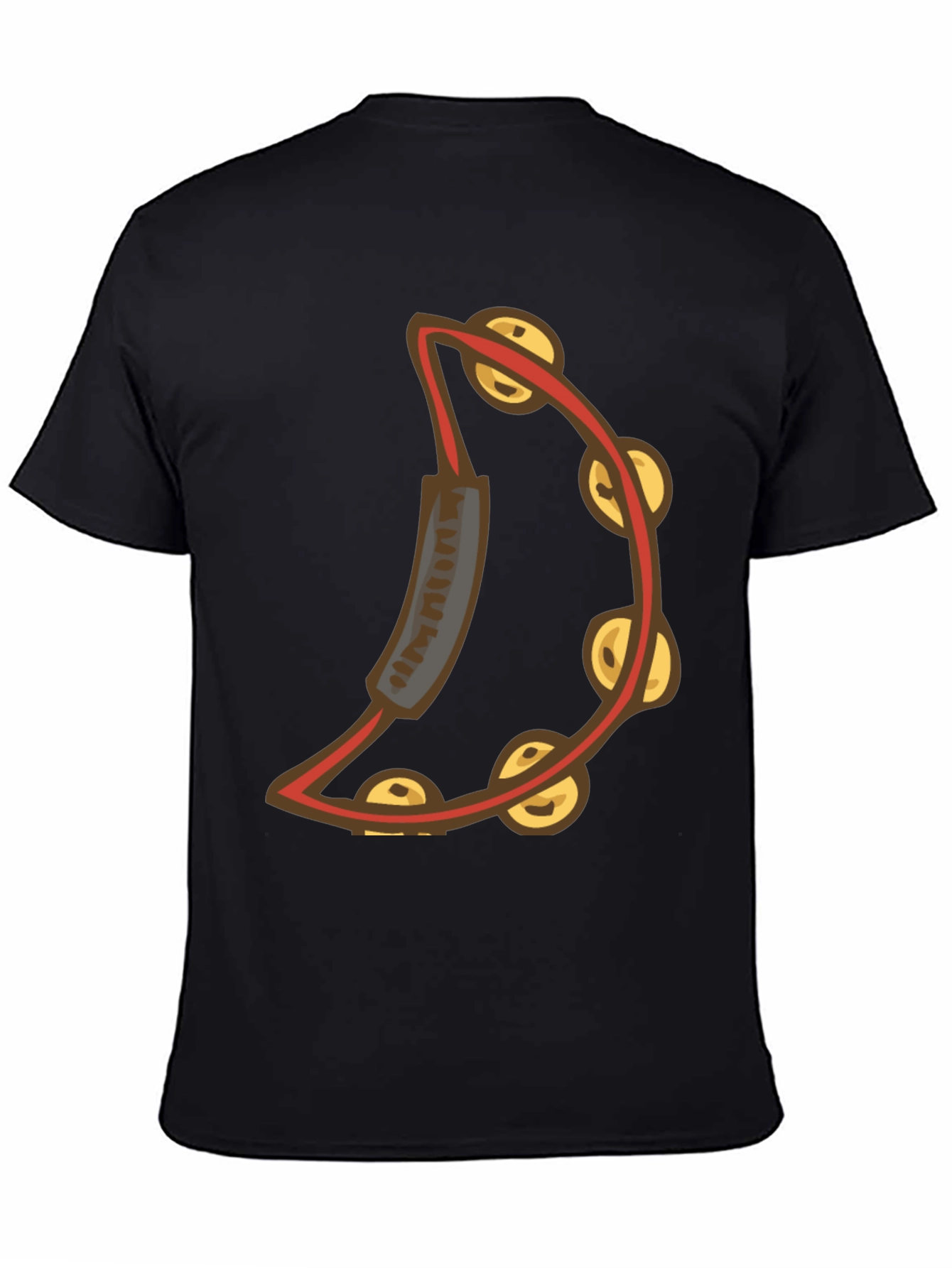 Cool Tambourine Graphic Tee - Black Cotton T-Shirt