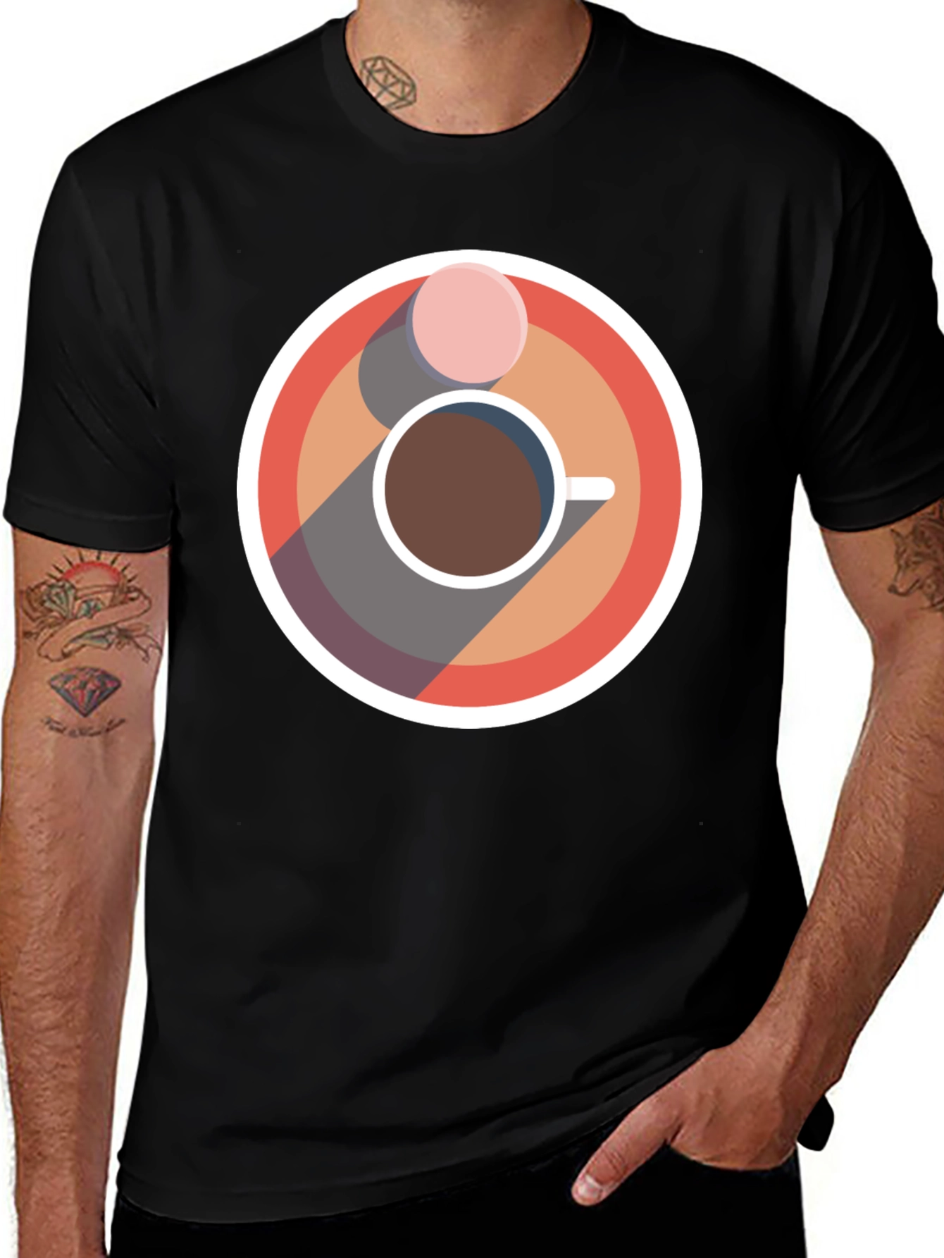 Coffee & Donut Graphic Tee - Cool Casual Style