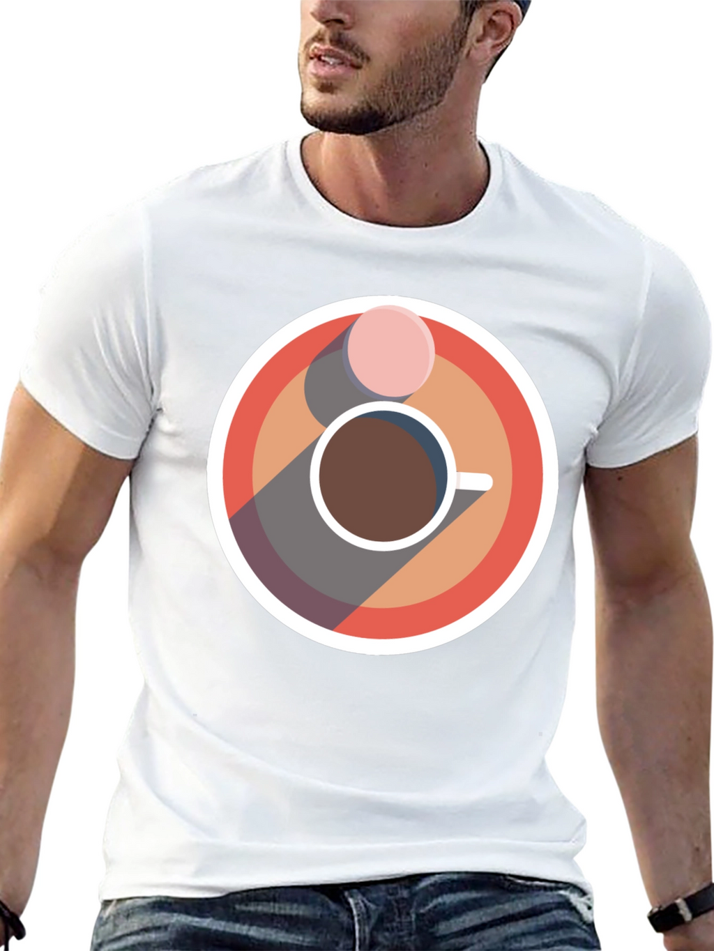 Coffee & Donut Graphic Tee - Cool Casual Style