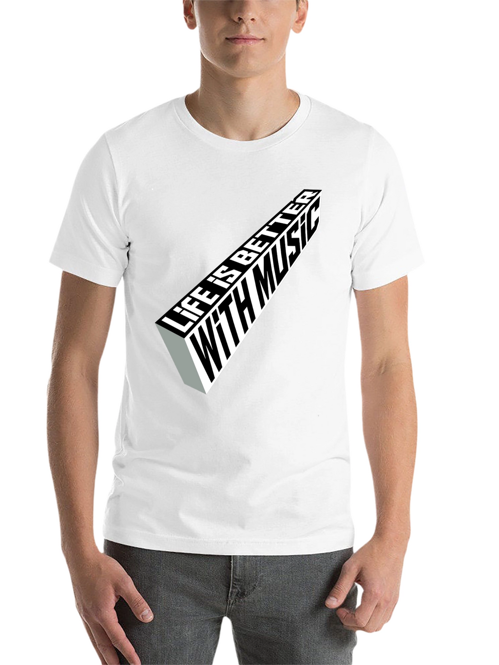 Life is Better with Music Graphic Tee - Black
