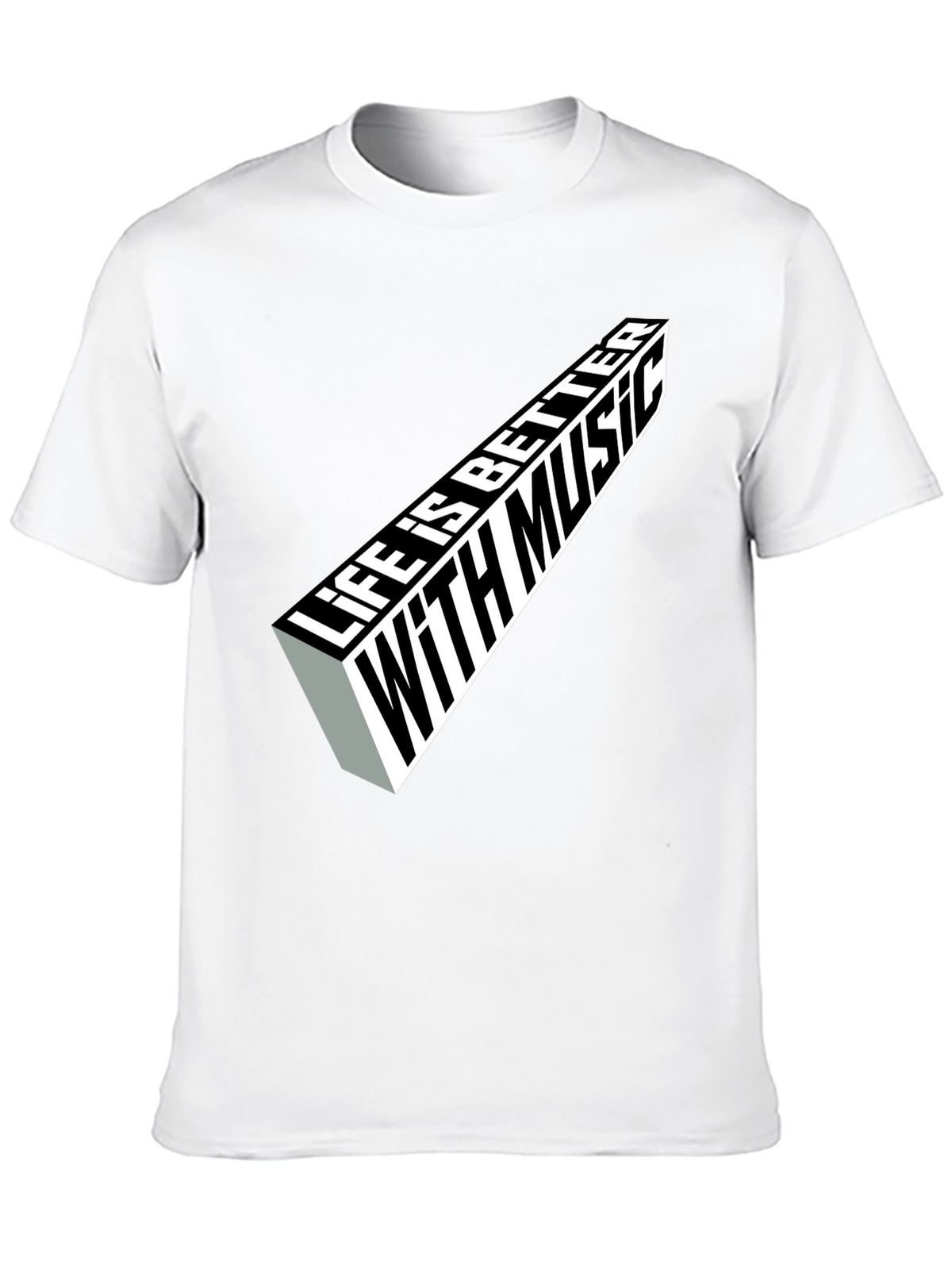 Life is Better with Music Graphic Tee - Black