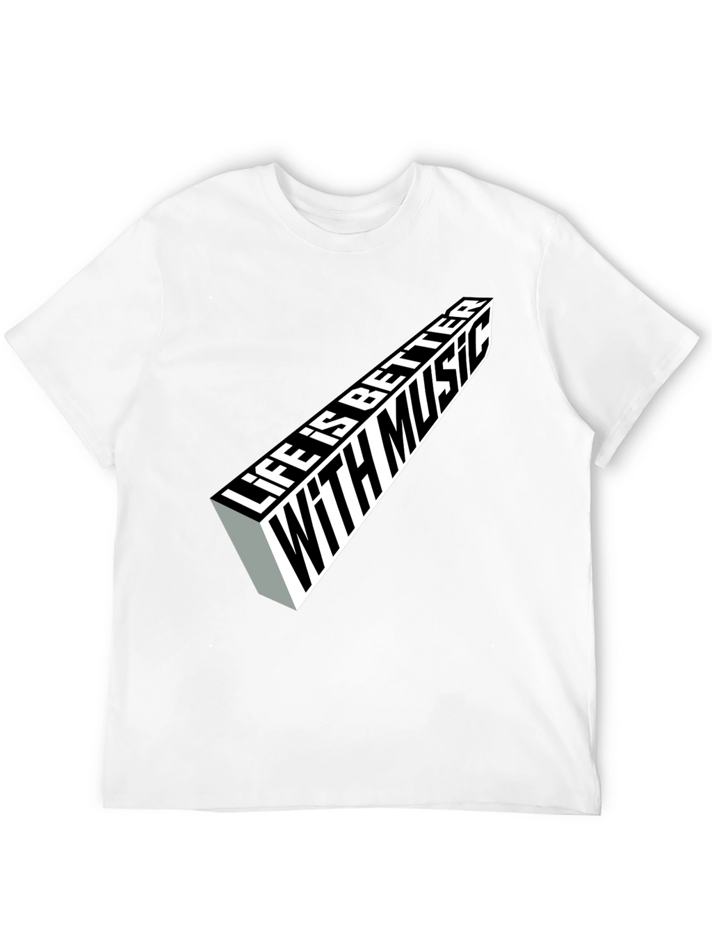 Life is Better with Music Graphic Tee - Black