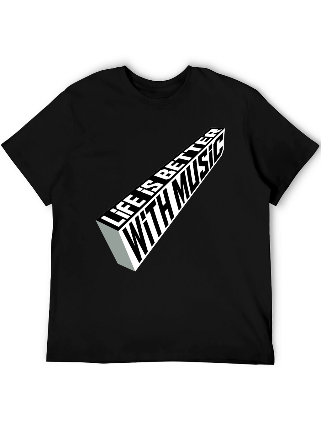 Life is Better with Music Graphic Tee - Black