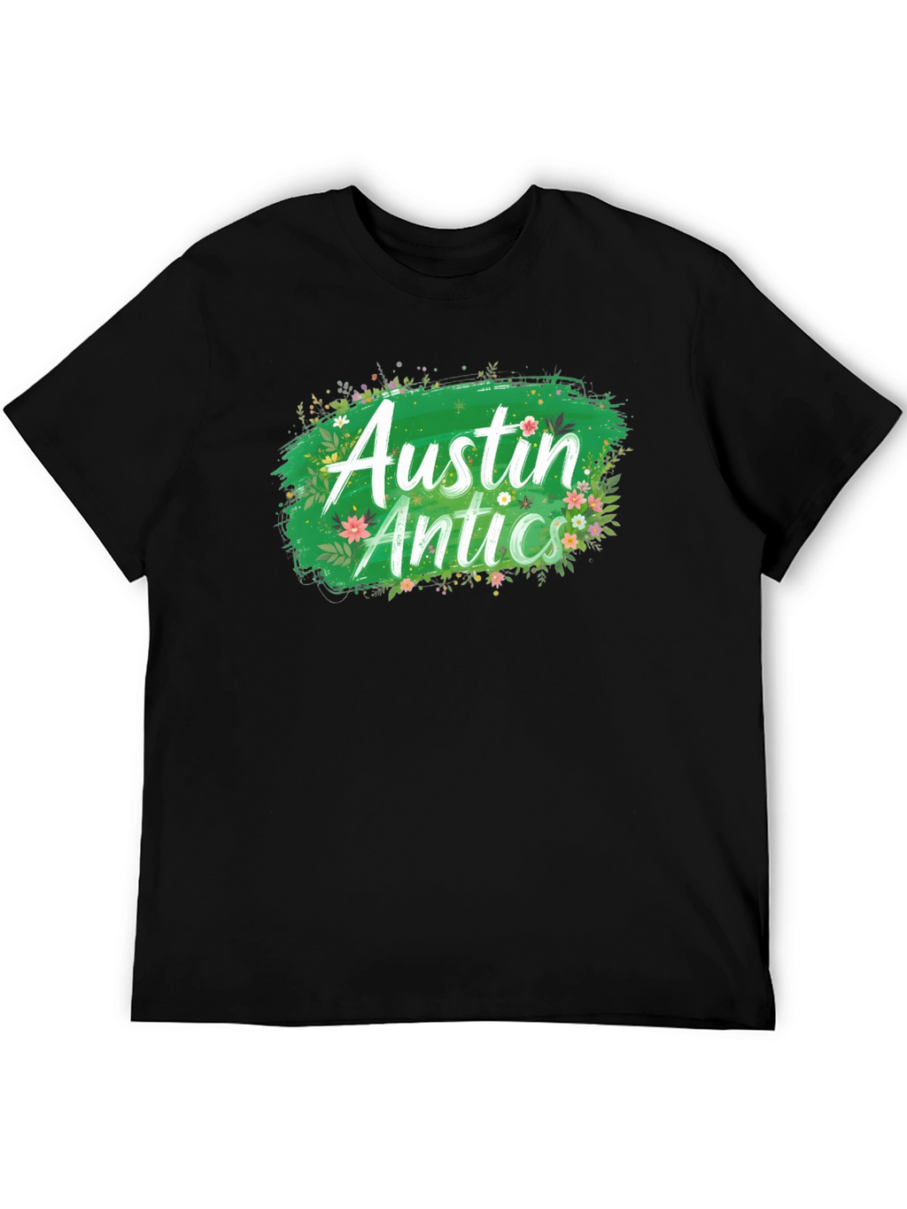 Austin Antics Floral Graphic Tee - Black