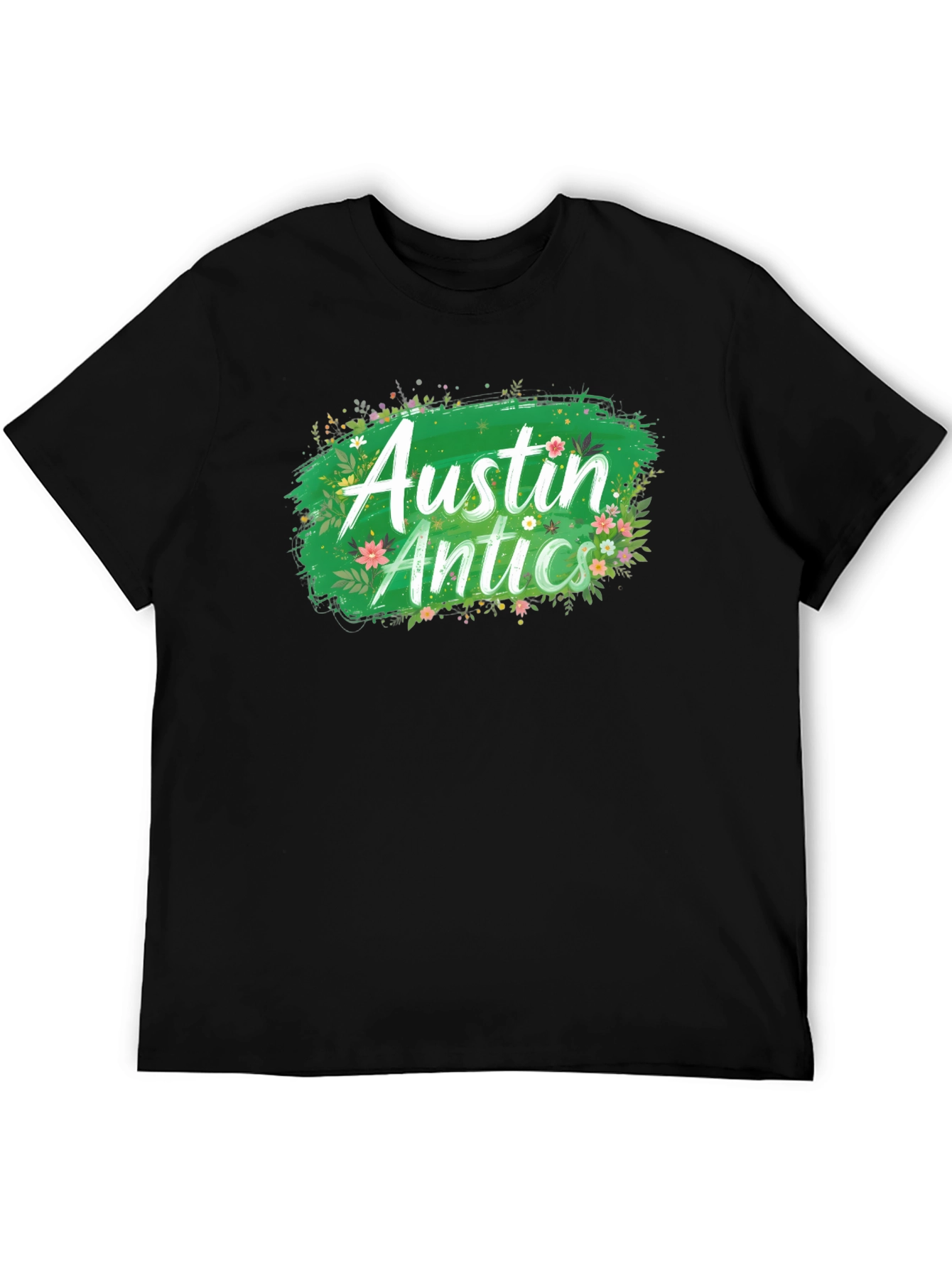 Austin Antics Floral Graphic Tee - Black