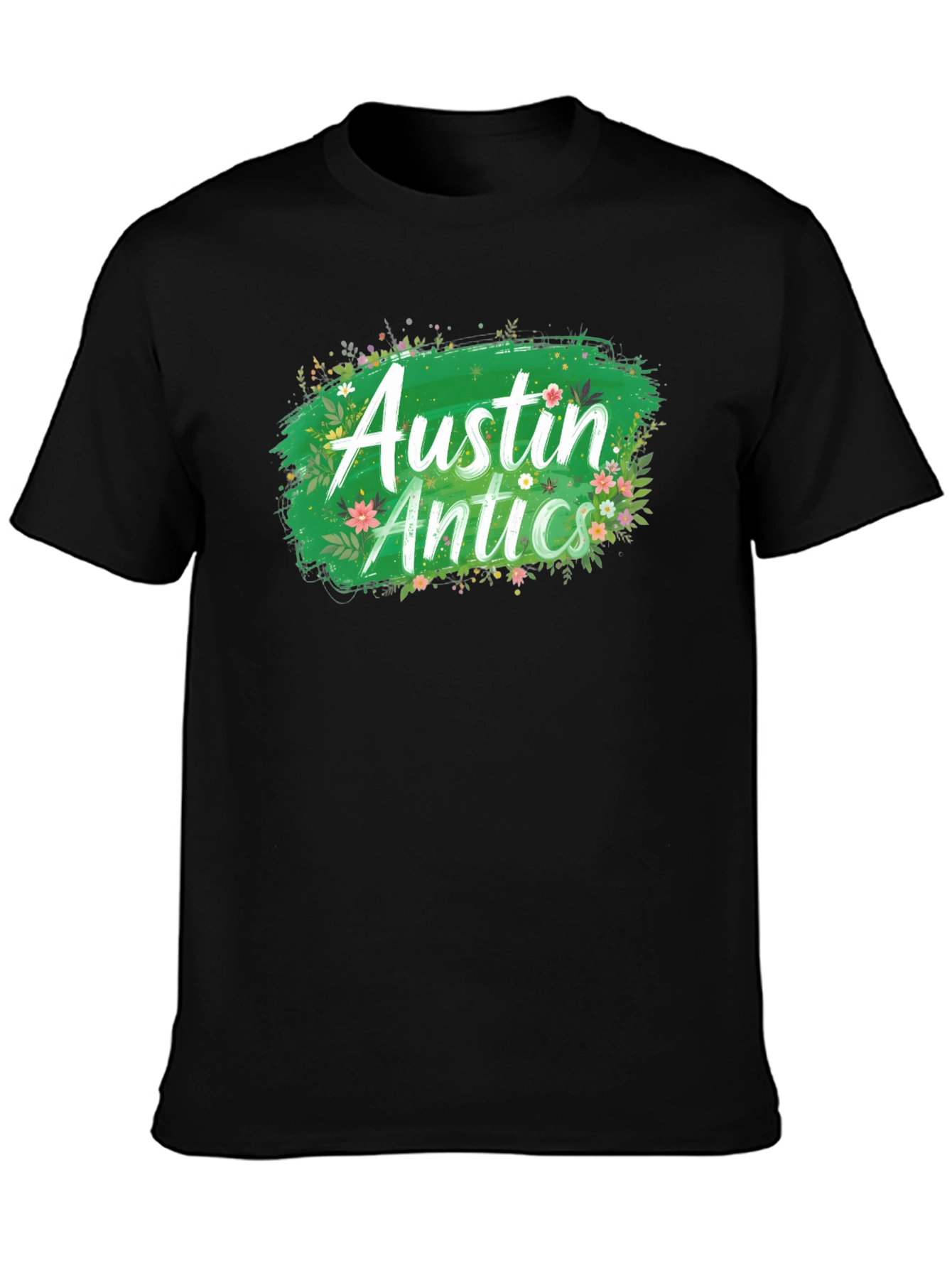 Austin Antics Floral Graphic Tee - Black