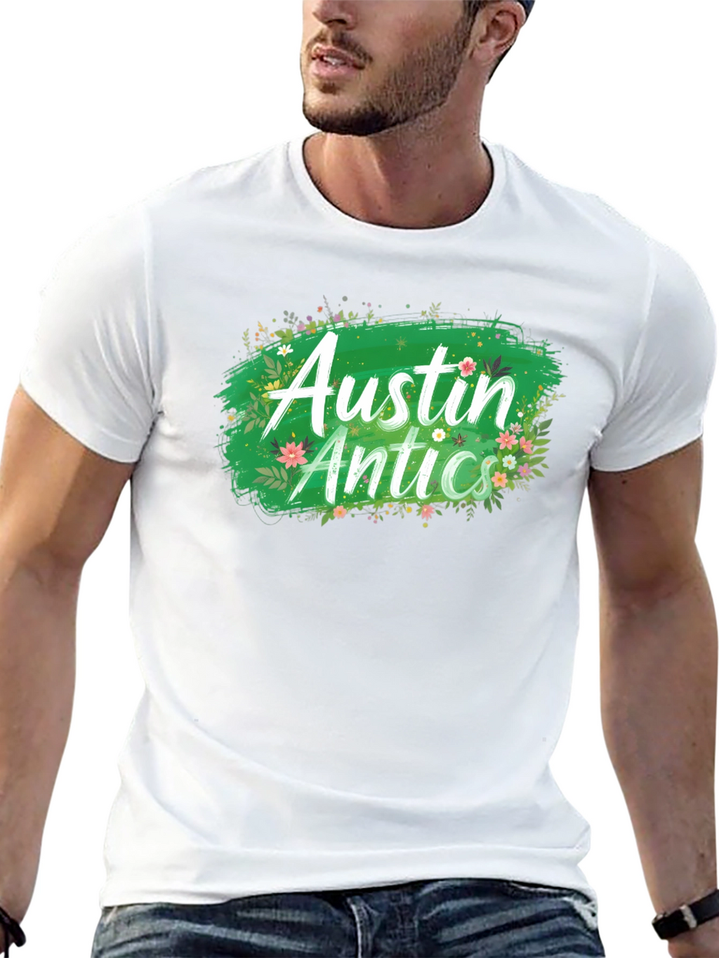 Austin Antics Floral Graphic Tee - Black