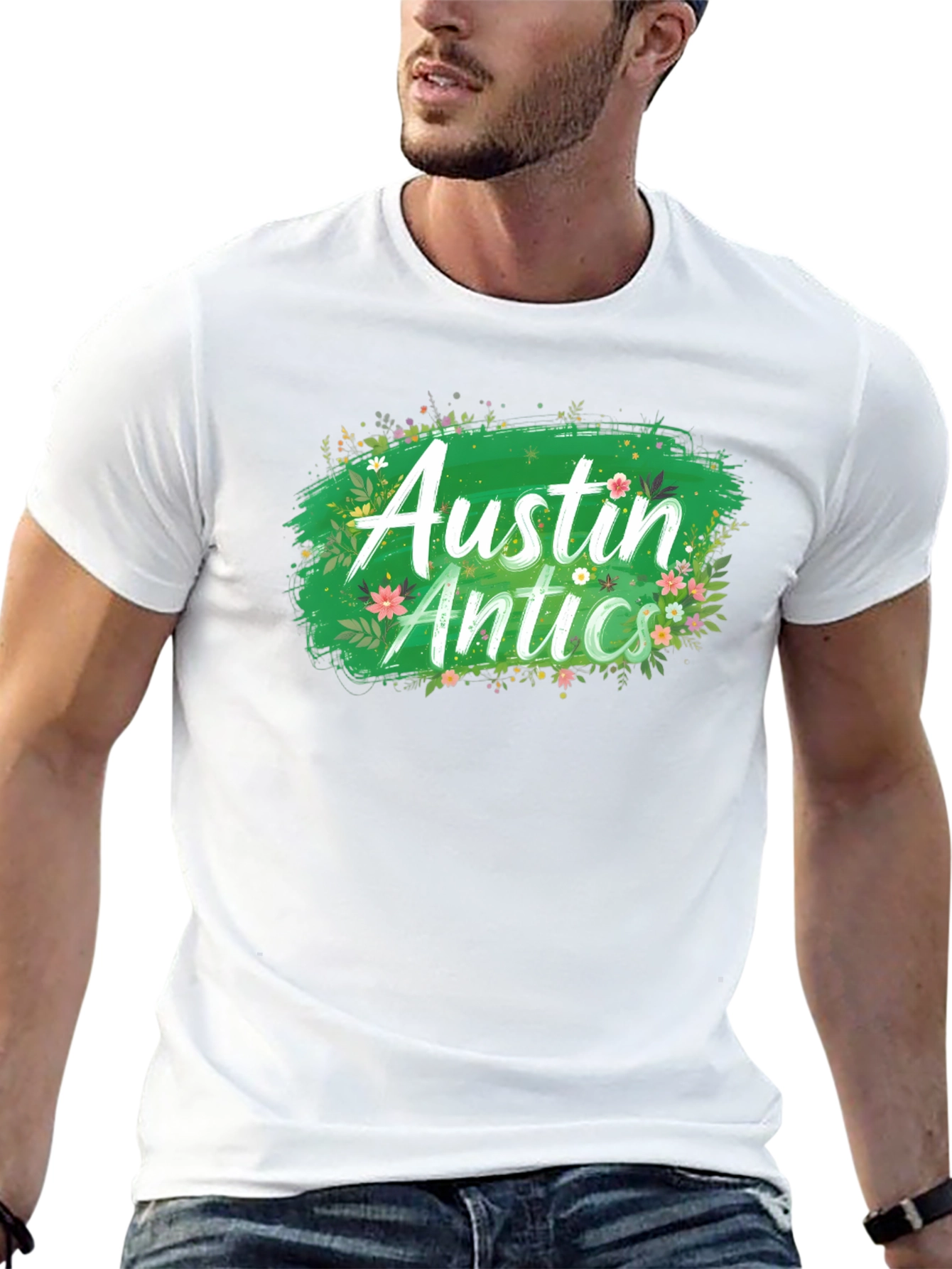 Austin Antics Floral Graphic Tee - Black