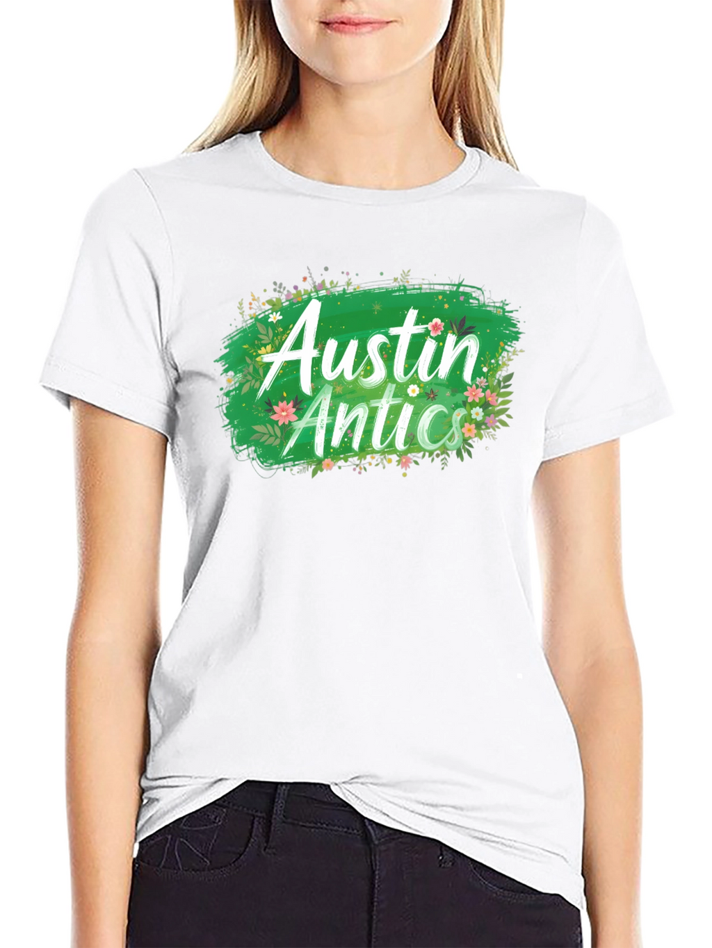 Austin Antics Floral Graphic Tee - Black