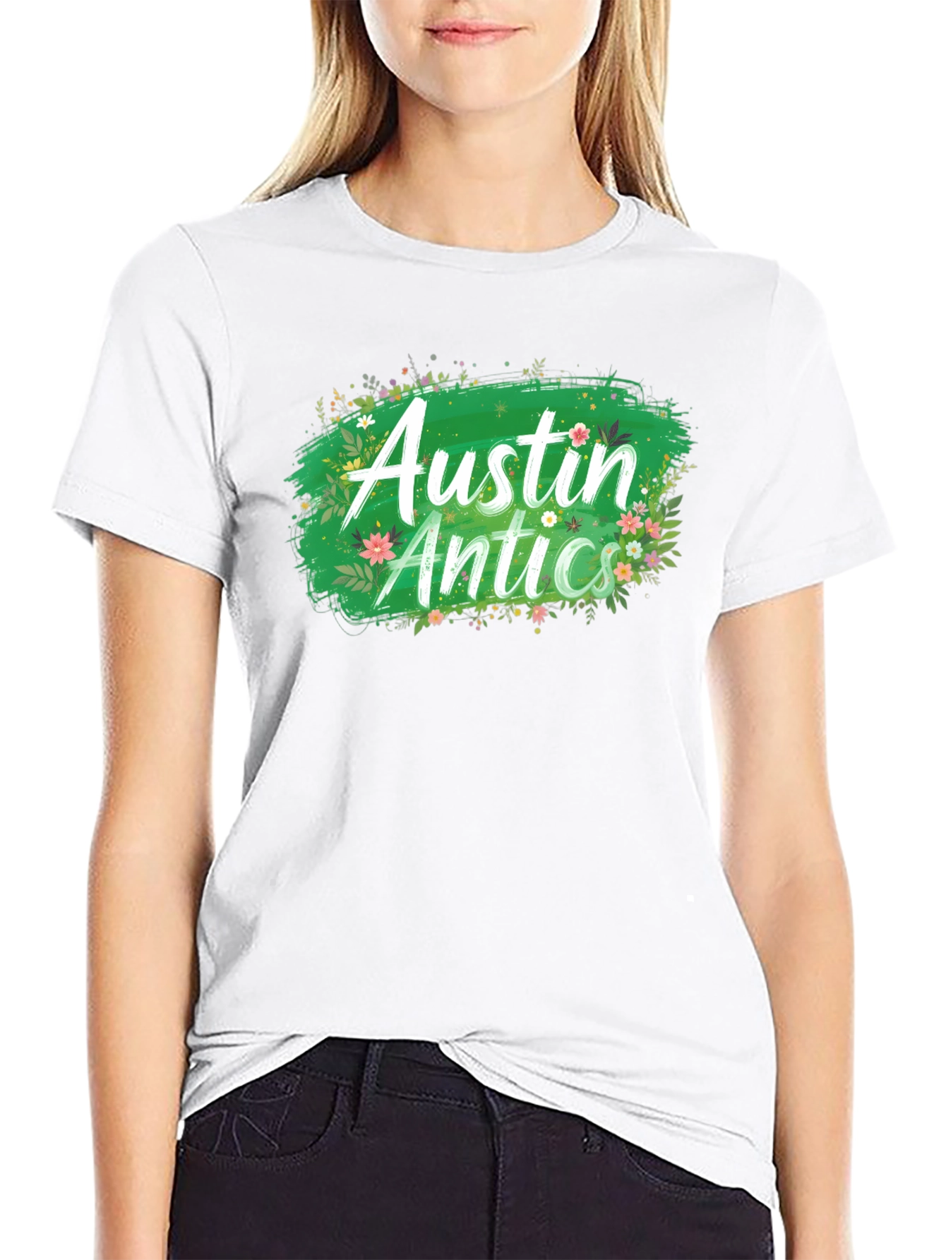 Austin Antics Floral Graphic Tee - Black