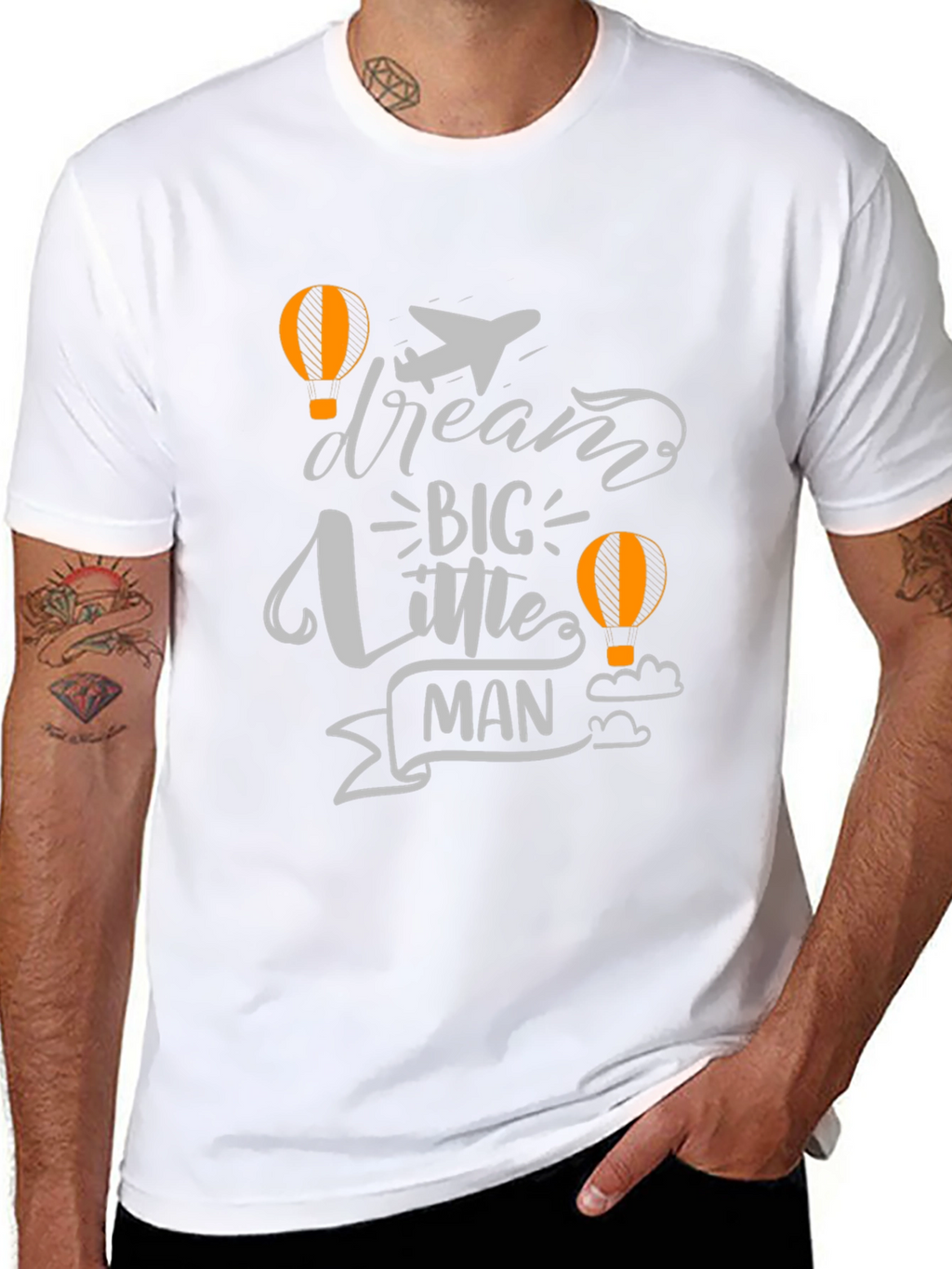 Dream Big Little Man Black Graphic Tee
