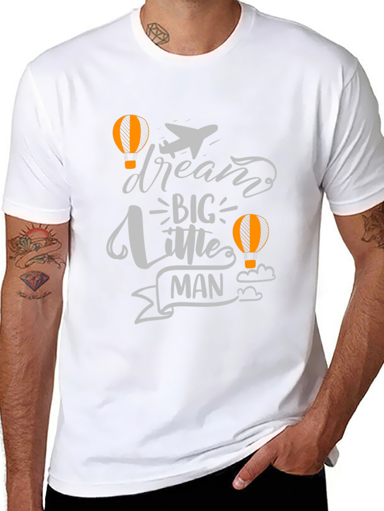 Dream Big Little Man Black Graphic Tee