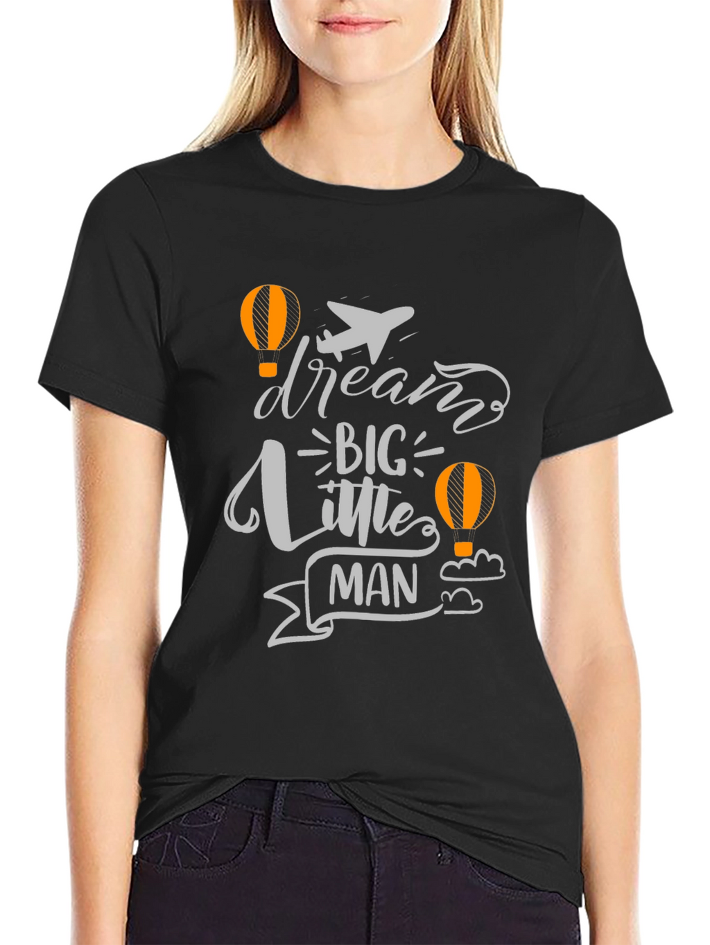 Dream Big Little Man Black Graphic Tee