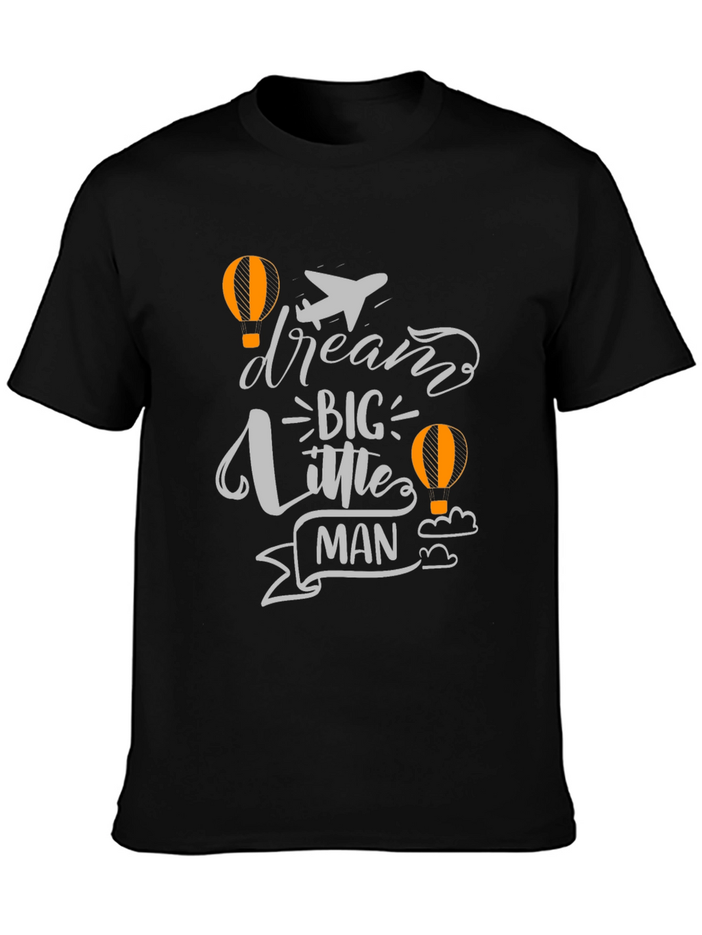 Dream Big Little Man Black Graphic Tee